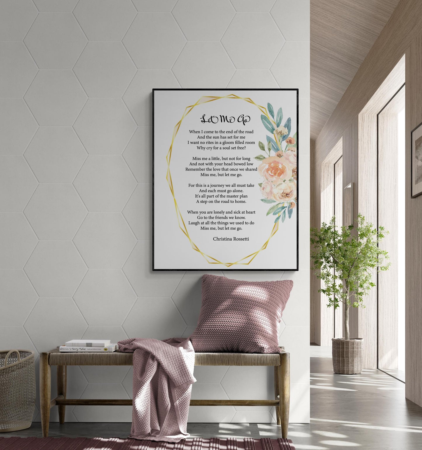 Christina Rossetti Let Me Go Art Print | Poetry Wall Decor | Inspirational Literary Quote | Victorian Poem Art | Poster