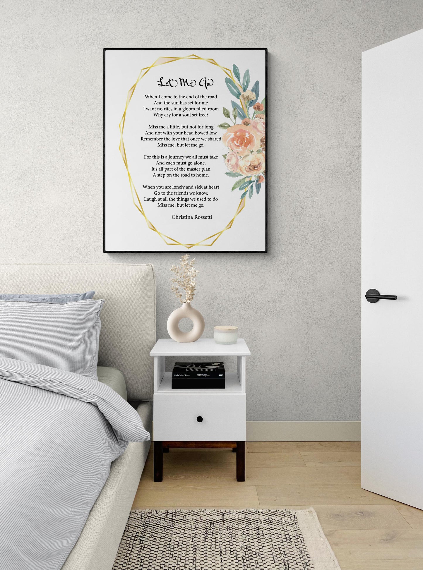 Christina Rossetti Let Me Go Art Print | Poetry Wall Decor | Inspirational Literary Quote | Victorian Poem Art | Poster