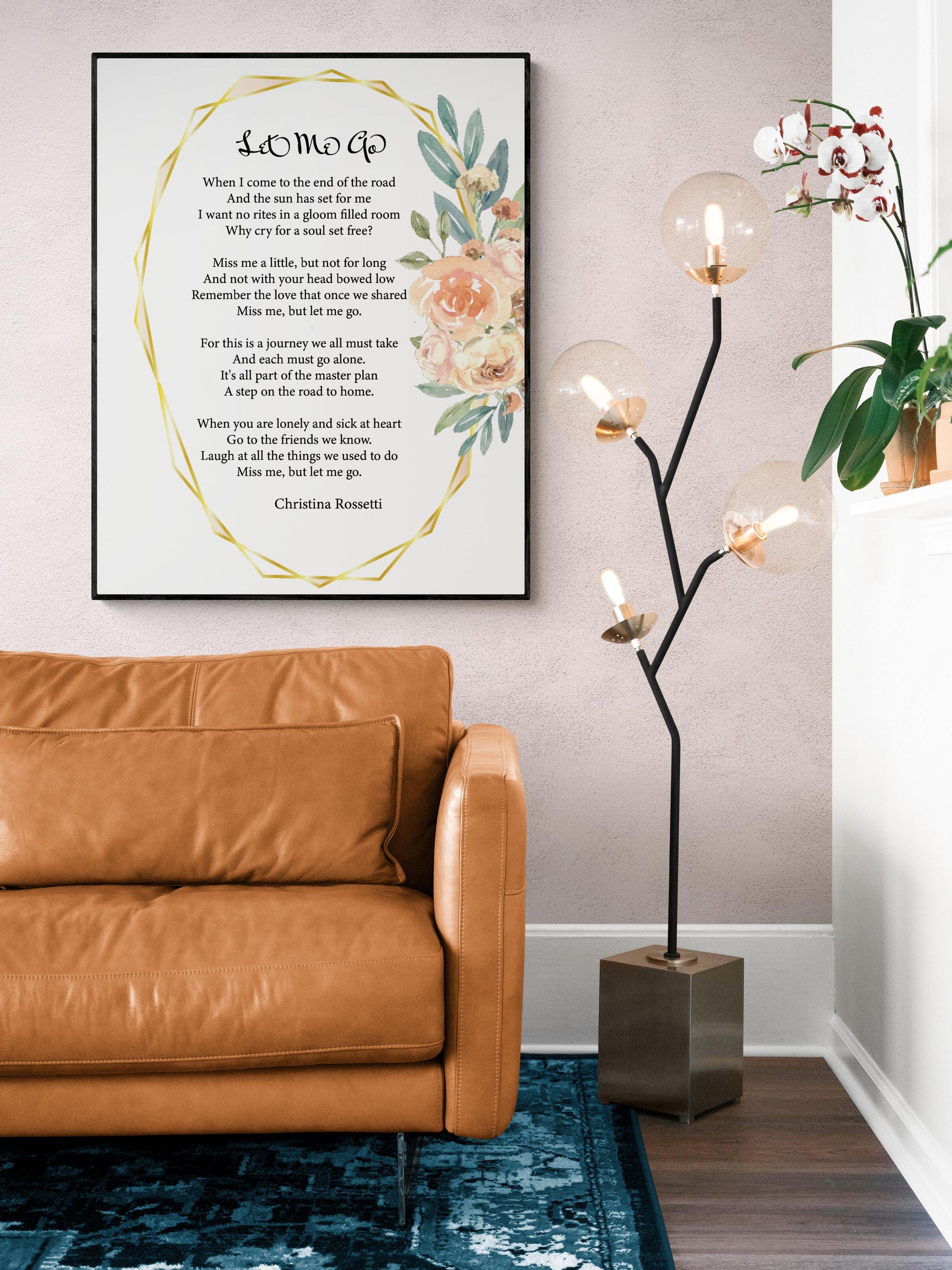 Christina Rossetti Let Me Go Art Print | Poetry Wall Decor | Inspirational Literary Quote | Victorian Poem Art | Poster