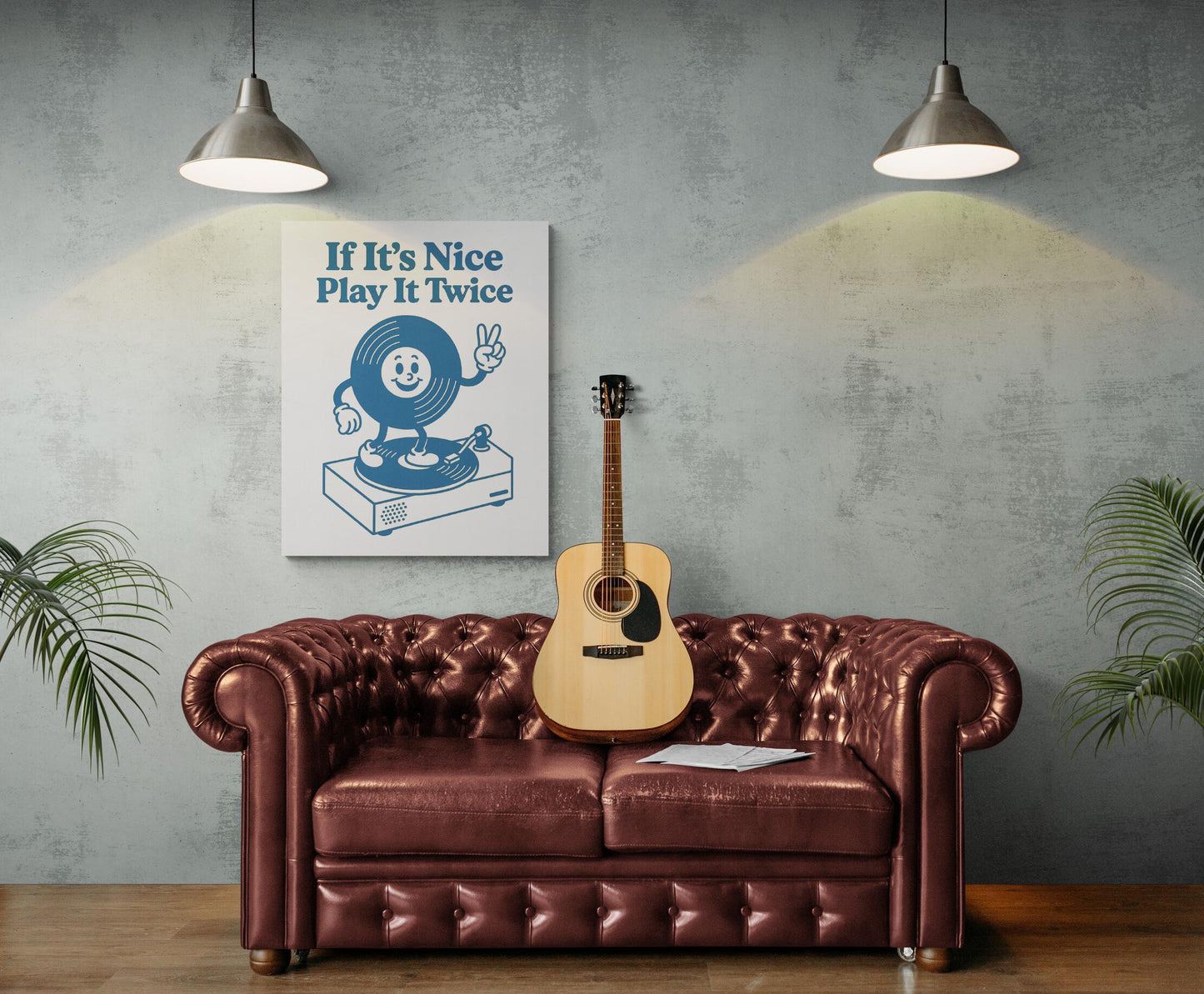 Music Art Print | If Its Nice Play It Twice | Vintage Record | Retro Groovy Lover | Turntable Home Decor | Poster