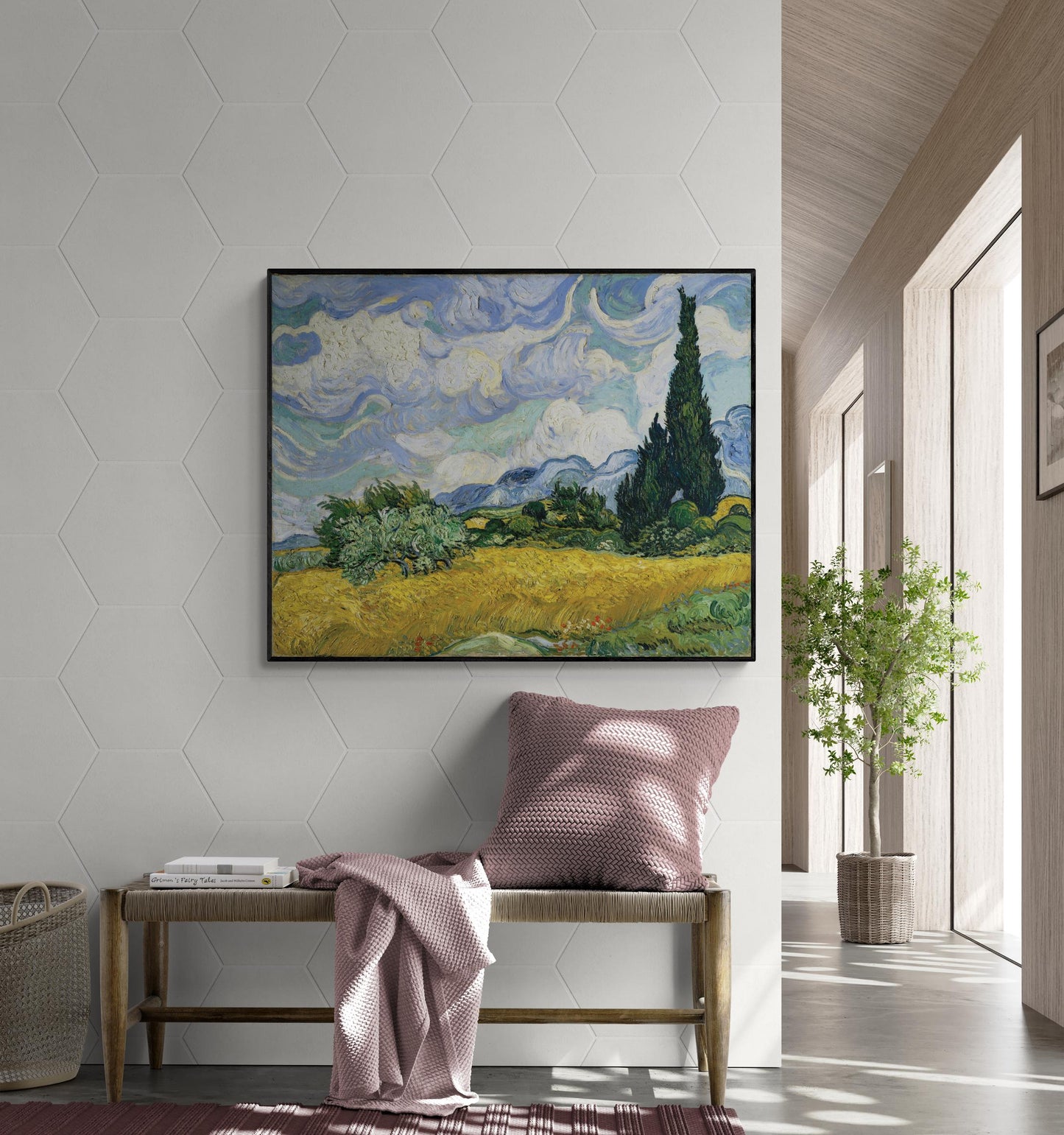 Van Gogh Wheat Field with Cypresses Art Print | Post-Impressionist Landscape Reproduction | Vibrant Fine Art | Home Decor Poster