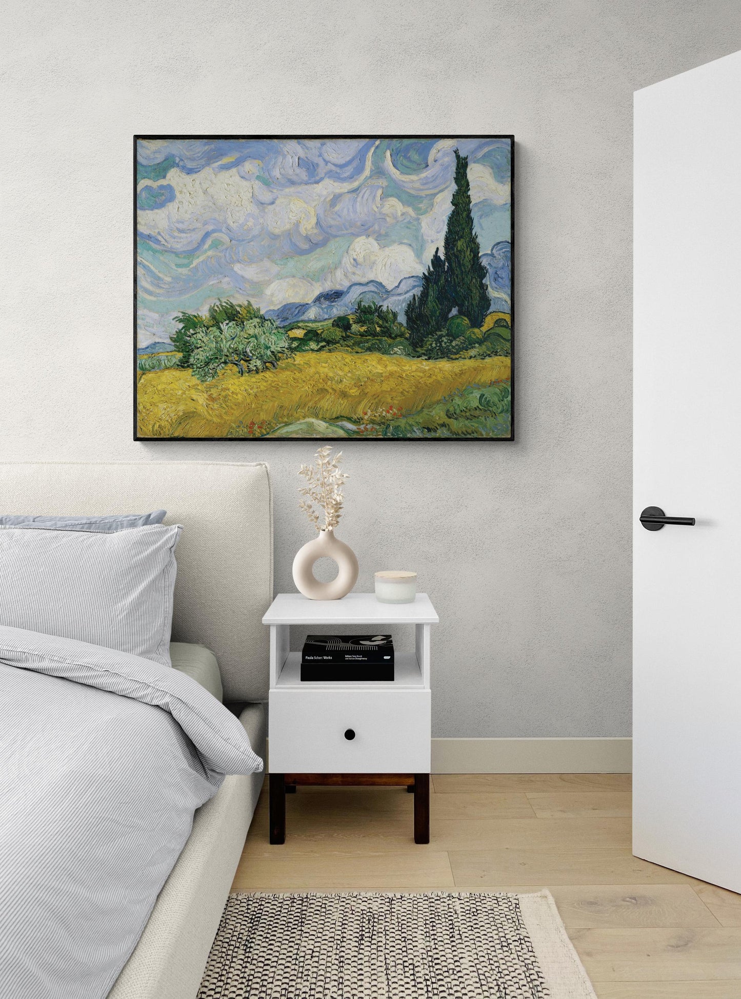 Van Gogh Wheat Field with Cypresses Art Print | Post-Impressionist Landscape Reproduction | Vibrant Fine Art | Home Decor Poster