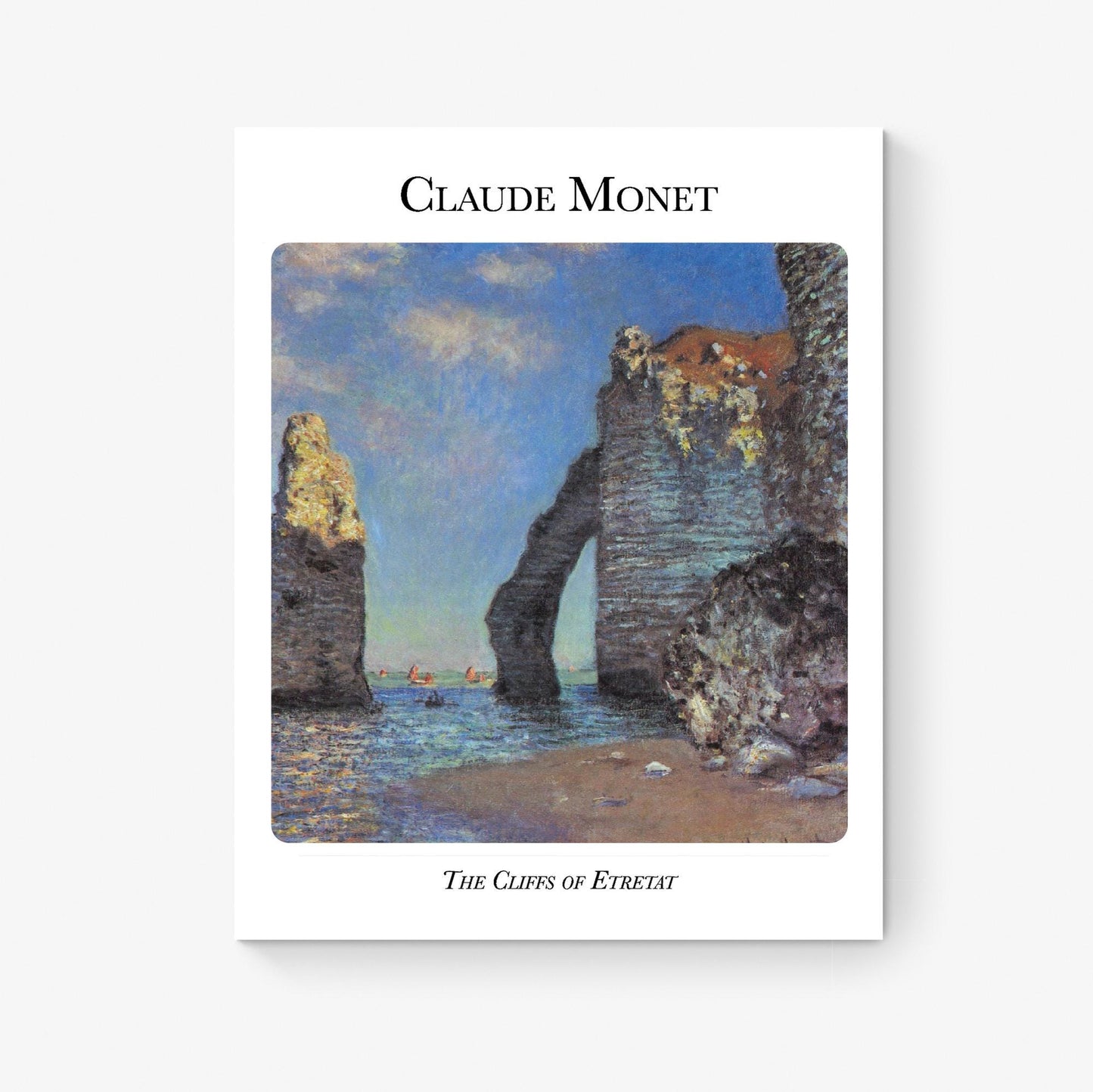 Claude Monet The Cliffs of Étretat Art Print – Impressionist Coastal Landscape Reproduction – Normandy Seascape Wall Art Unframed Fine Decor