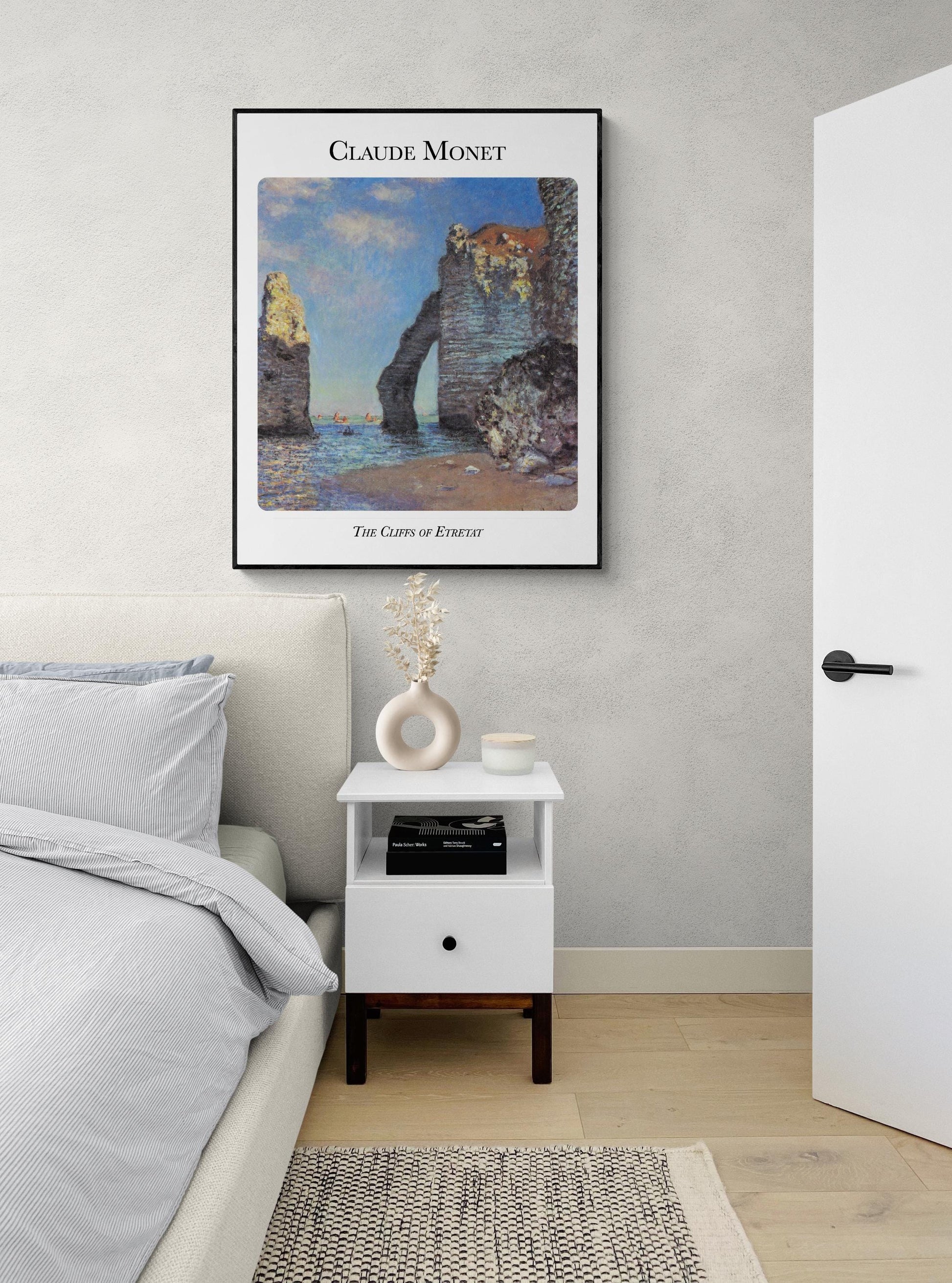 Claude Monet The Cliffs of Étretat Art Print – Impressionist Coastal Landscape Reproduction – Normandy Seascape Wall Art Unframed Fine Decor