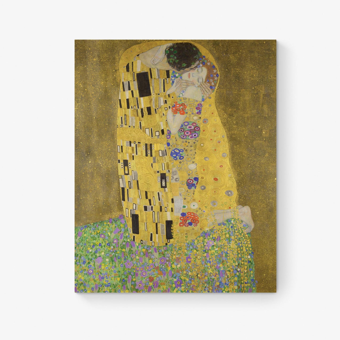 Gustav Klimt The Kiss Art Print – Romantic Gold Foil-Inspired Reproduction – Home Decor Poster