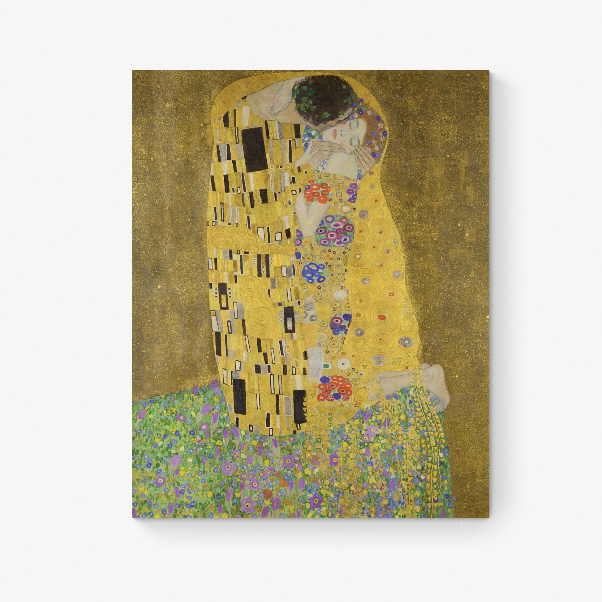 Gustav Klimt The Kiss Art Print – Romantic Gold Foil-Inspired Reproduction – Home Decor Poster