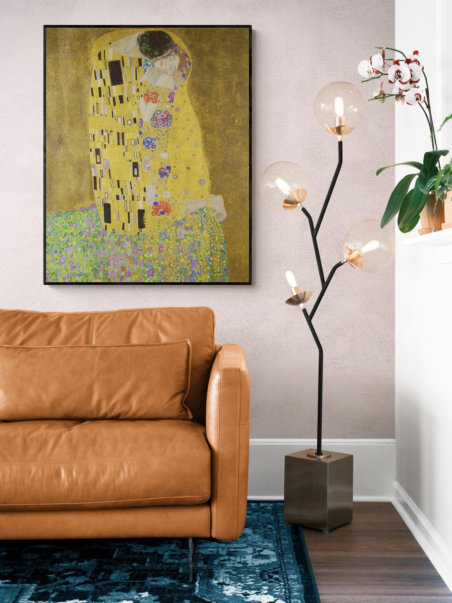 Gustav Klimt The Kiss Art Print – Romantic Gold Foil-Inspired Reproduction – Home Decor Poster
