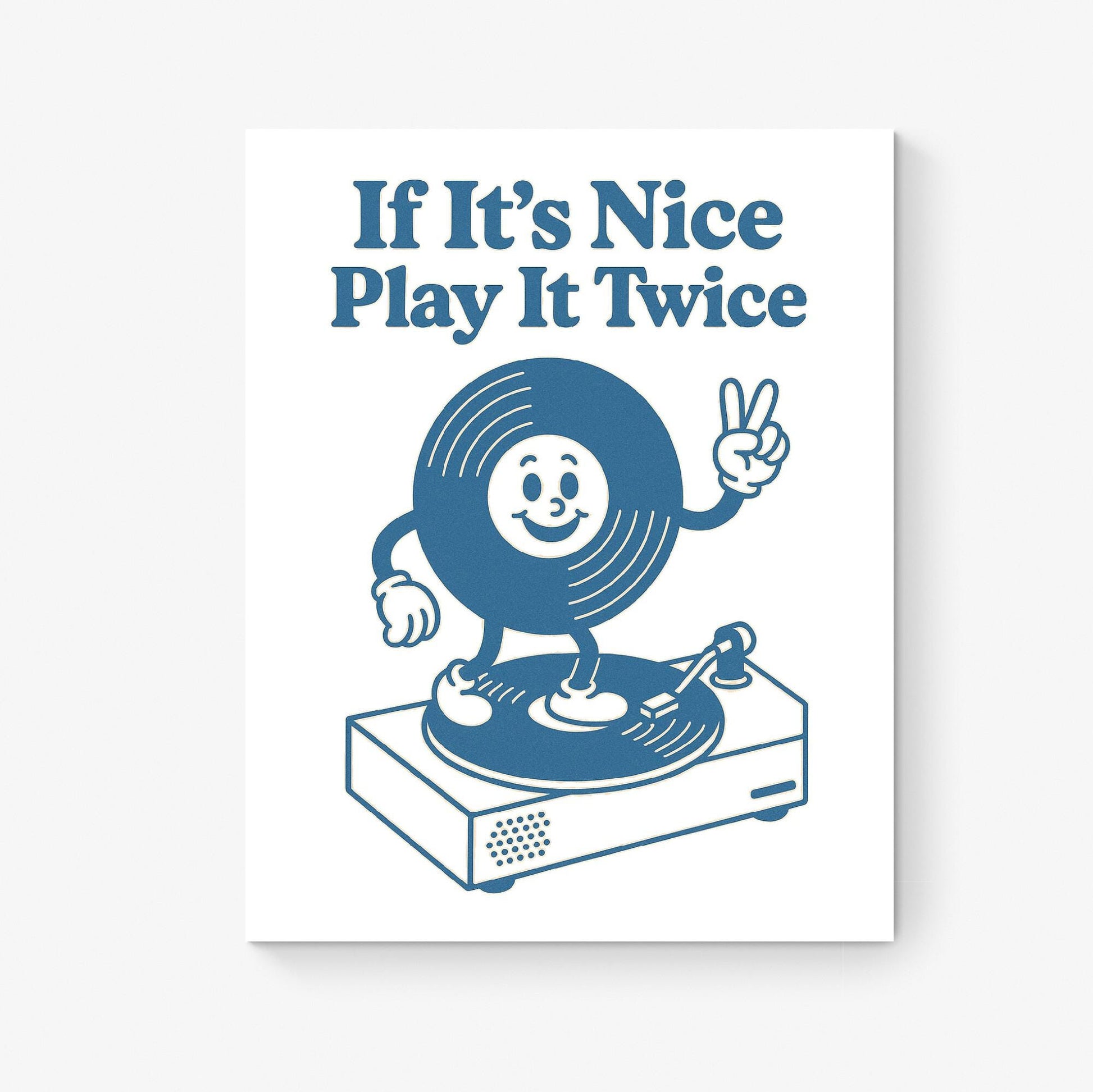 Music Art Print | If Its Nice Play It Twice | Vintage Record | Retro Groovy Lover | Turntable Home Decor | Poster