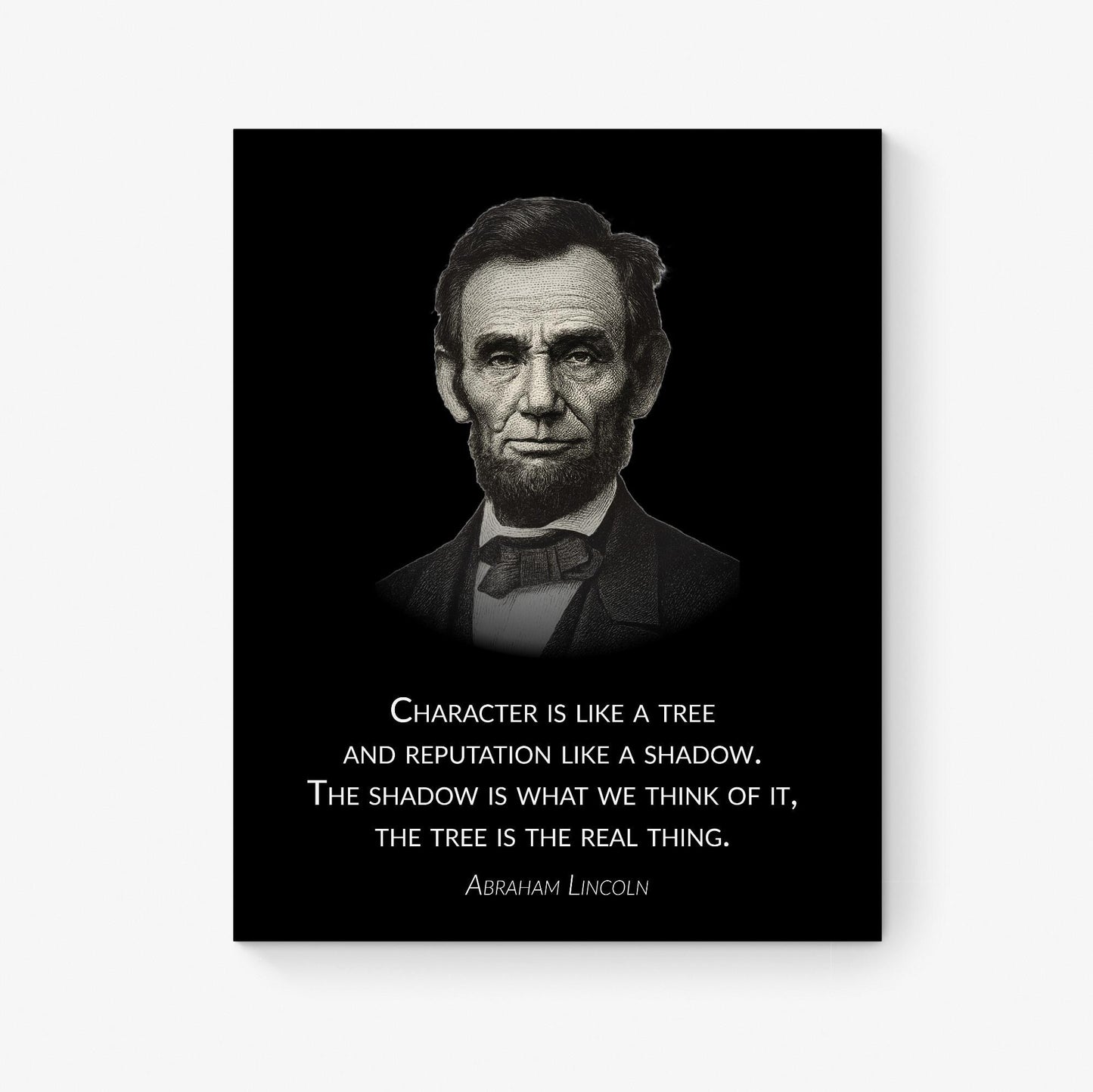 Abraham Lincoln Quote Art Print | Character is like a tree | Inspirational Historical Wall Art | Living Room | Vintage Portrait Poster