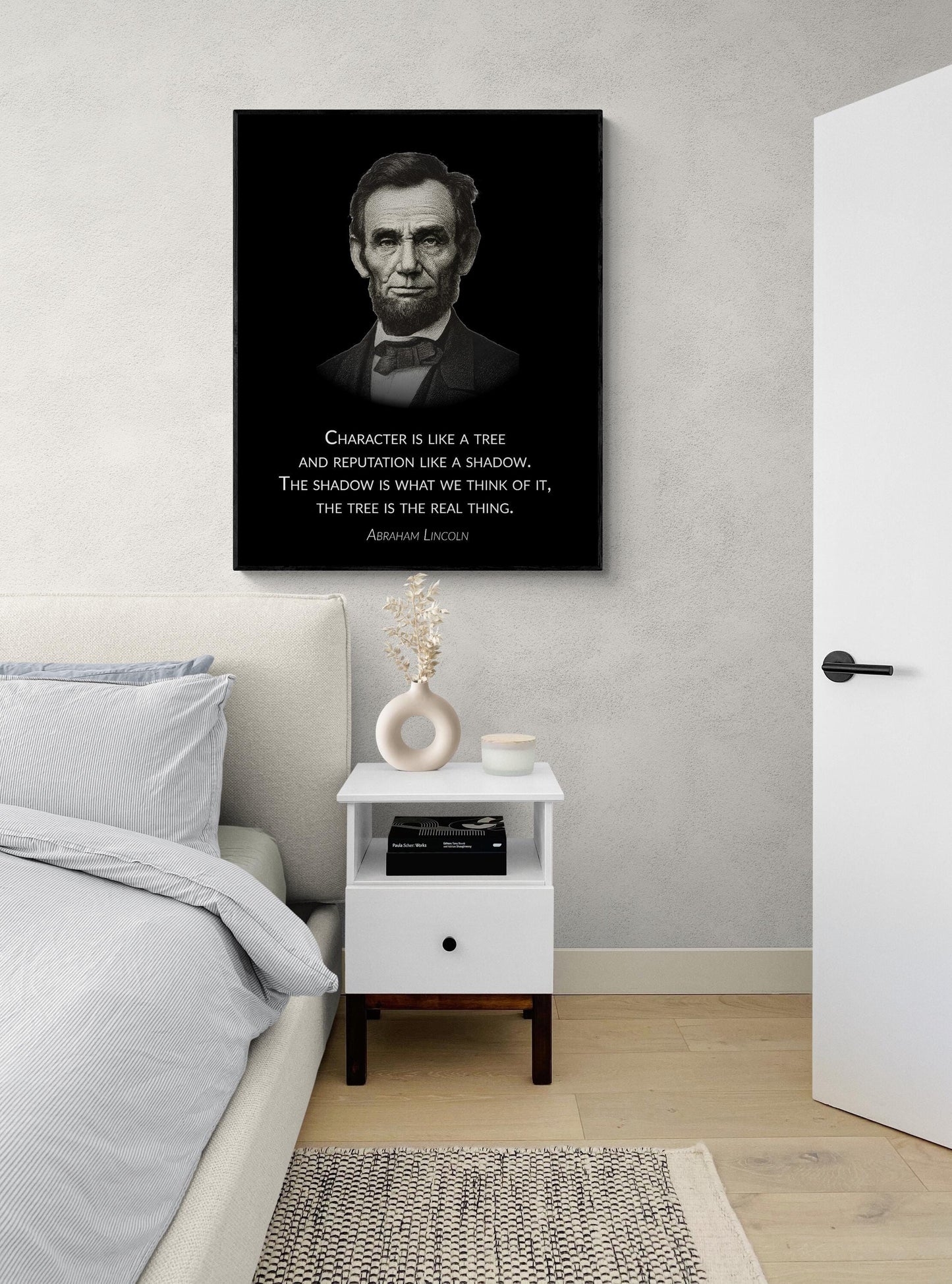 Abraham Lincoln Quote Art Print | Character is like a tree | Inspirational Historical Wall Art | Living Room | Vintage Portrait Poster