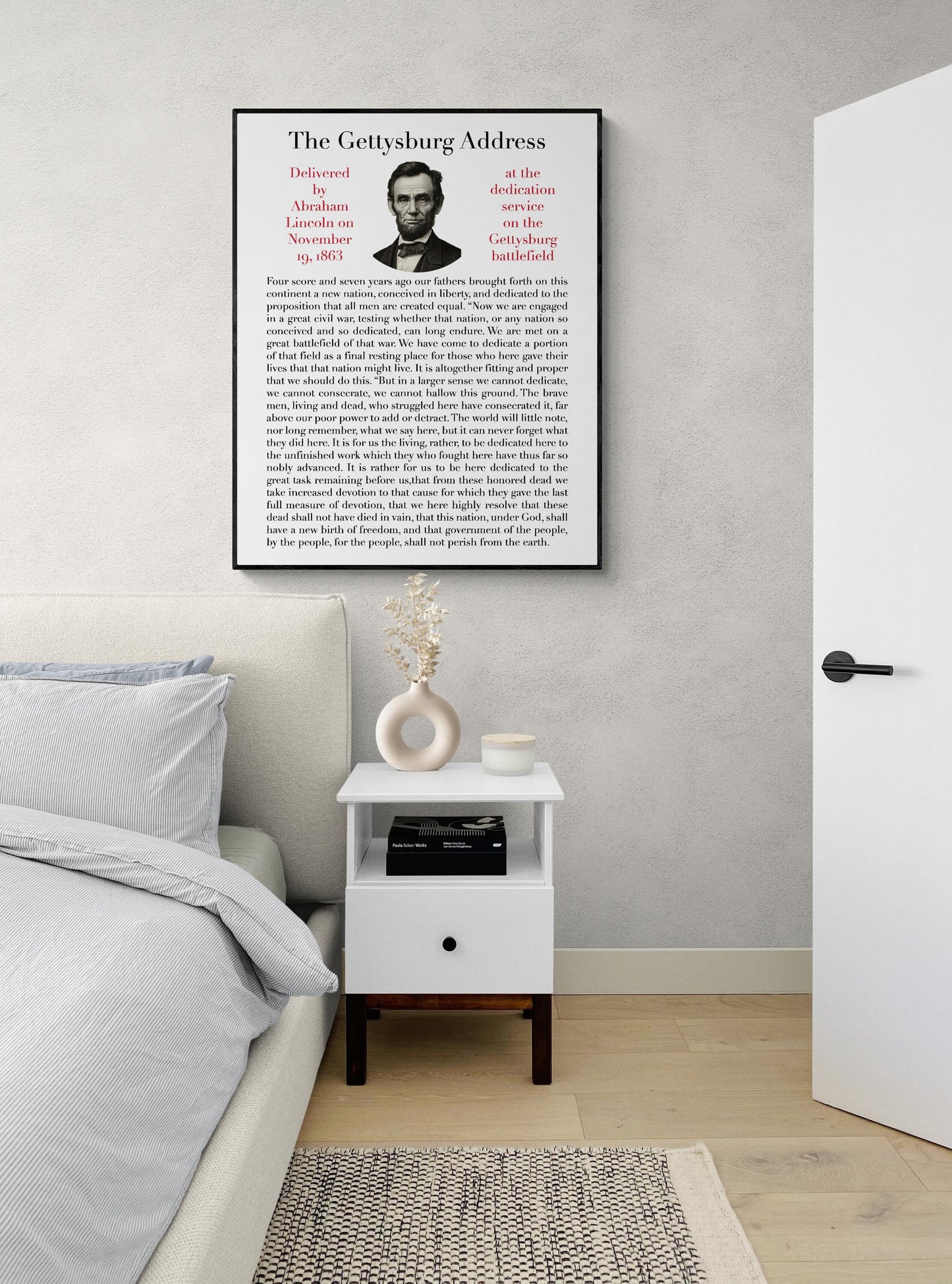 Gettysburg Address Art Print | Abraham Lincoln | Historic Patriotic Quote | United States | American History Poster