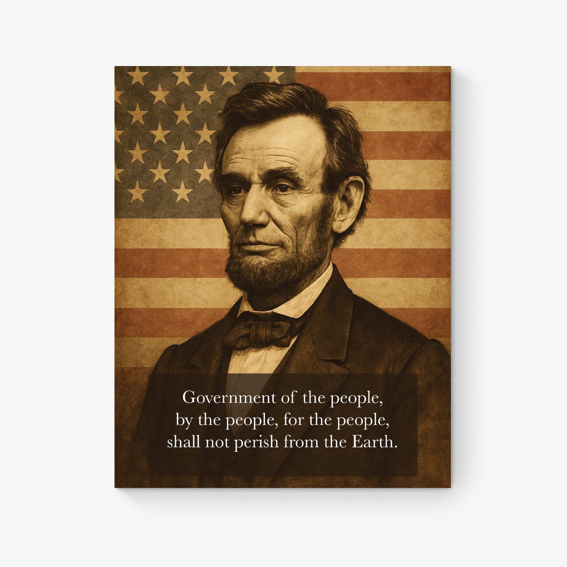 Abraham Lincoln Art Print | Government of the People | Patriotic Wall Artwork | Vintage American History | Home Decor | Poster