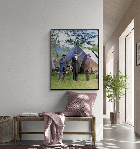 History Art Print | Colorized Abraham Lincoln at Antietam | Art Print | Historical Reproduction Wall Decor | Patriotic Americana Poster