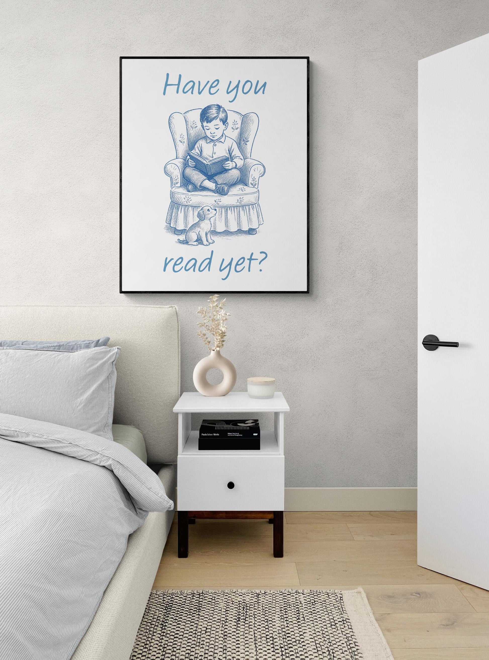 Reading Art Print Have You Read Yet | Vintage Book | Kids Literary Home Decor | Vintage Nursery Poster