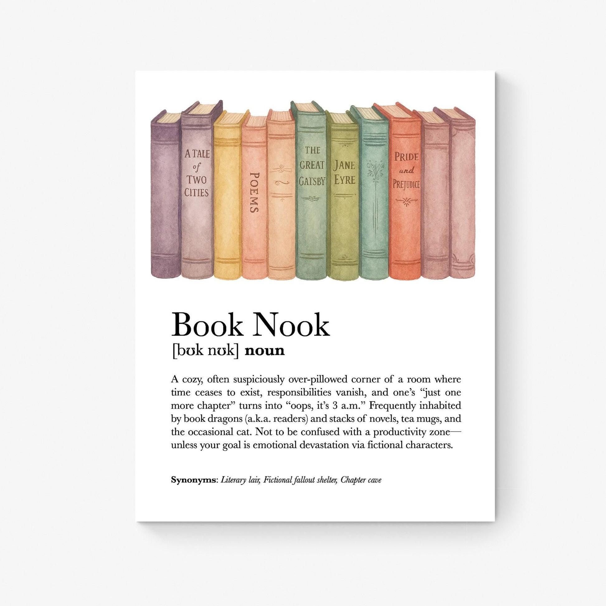 Book Nook Art Print Poster | Literary Inspirational Motivational Reading Poem | Living Room | Home Decor | Poster