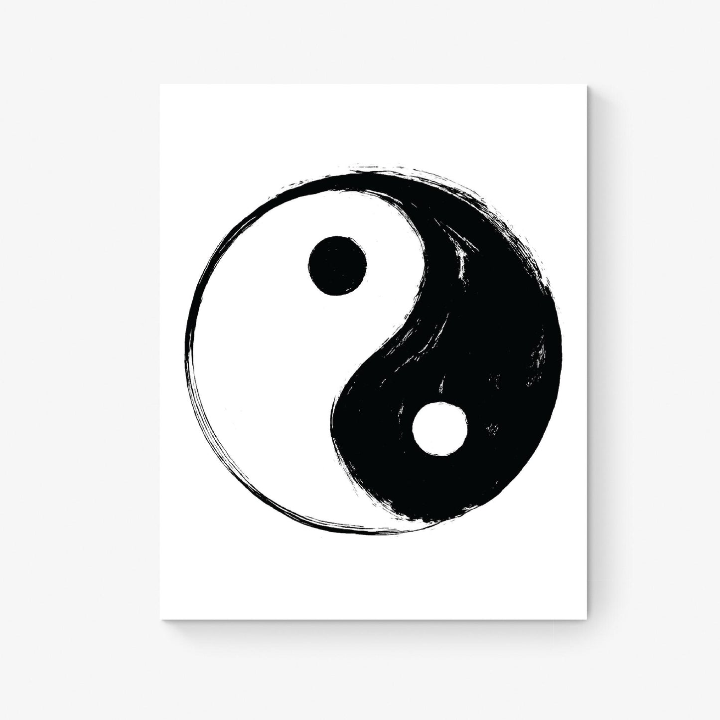 Yin Yang Brushstroke Art Print | Minimalist Taoist Wall | Zen Symbol | Home Decor | Harmony Poster