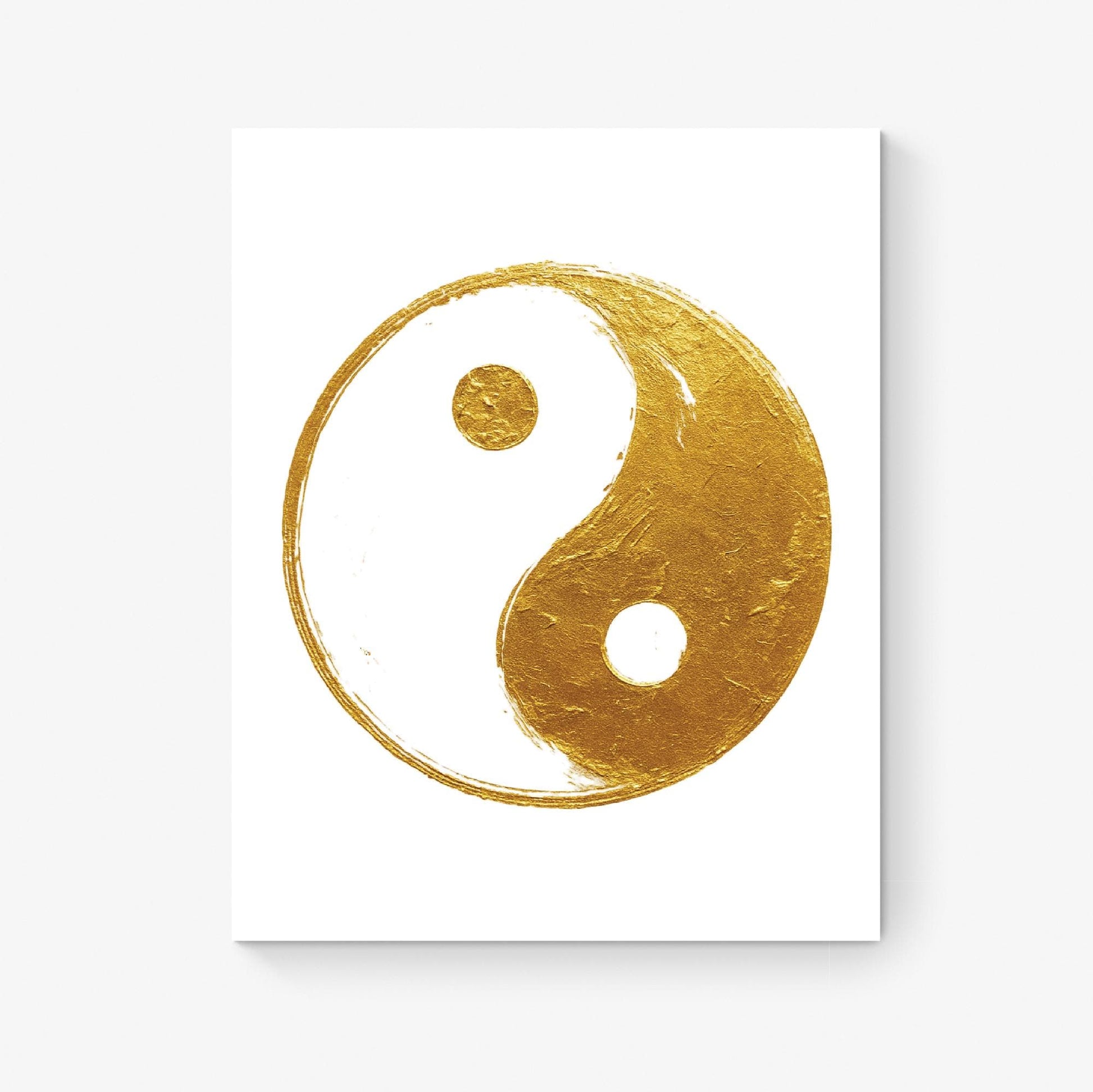 Golden Yin Yang Art Print | Minimalist Taoist Zen Symbol | Harmony | Home Decor Poster