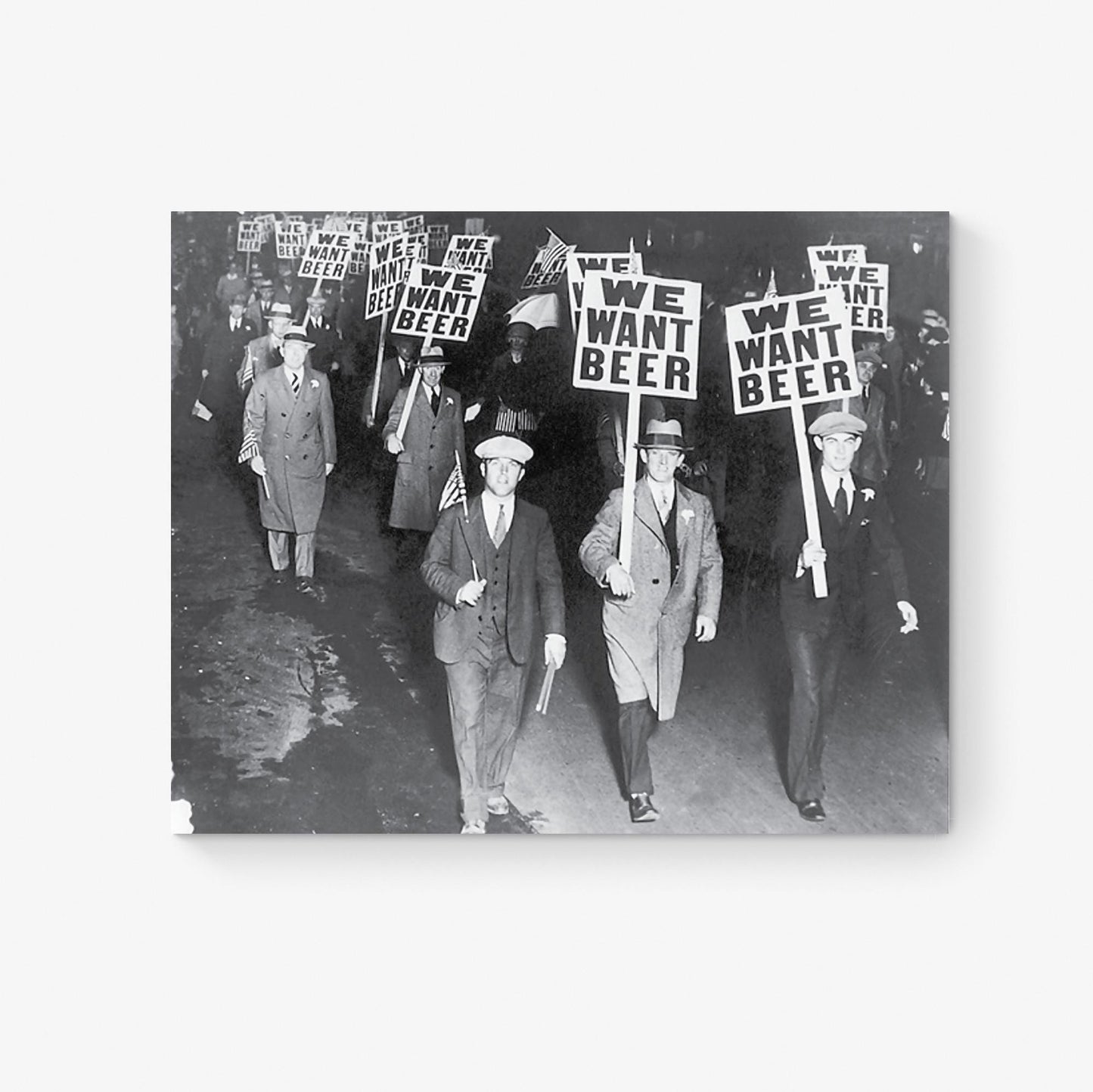 We Want Beer Protest Art Print | Vintage Prohibition Photograph | Chicago March Reproduction | Home Decor Poster