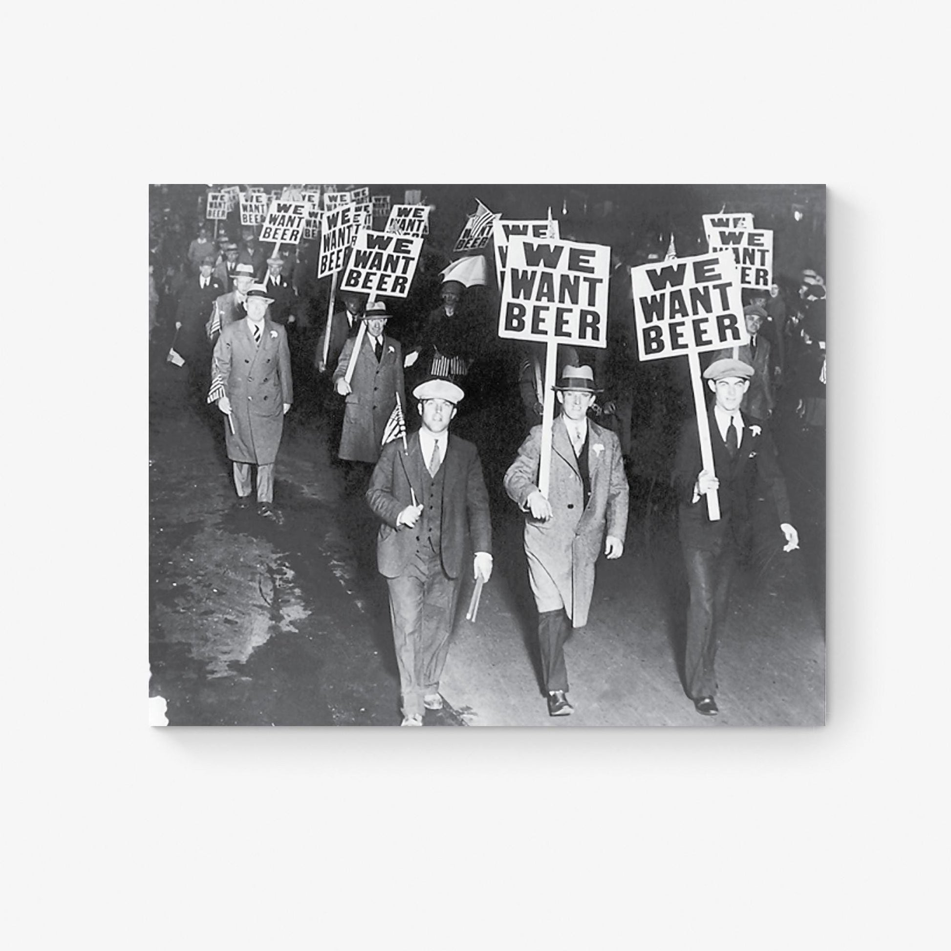 We Want Beer Protest Art Print | Vintage Prohibition Photograph | Chicago March Reproduction | Home Decor Poster