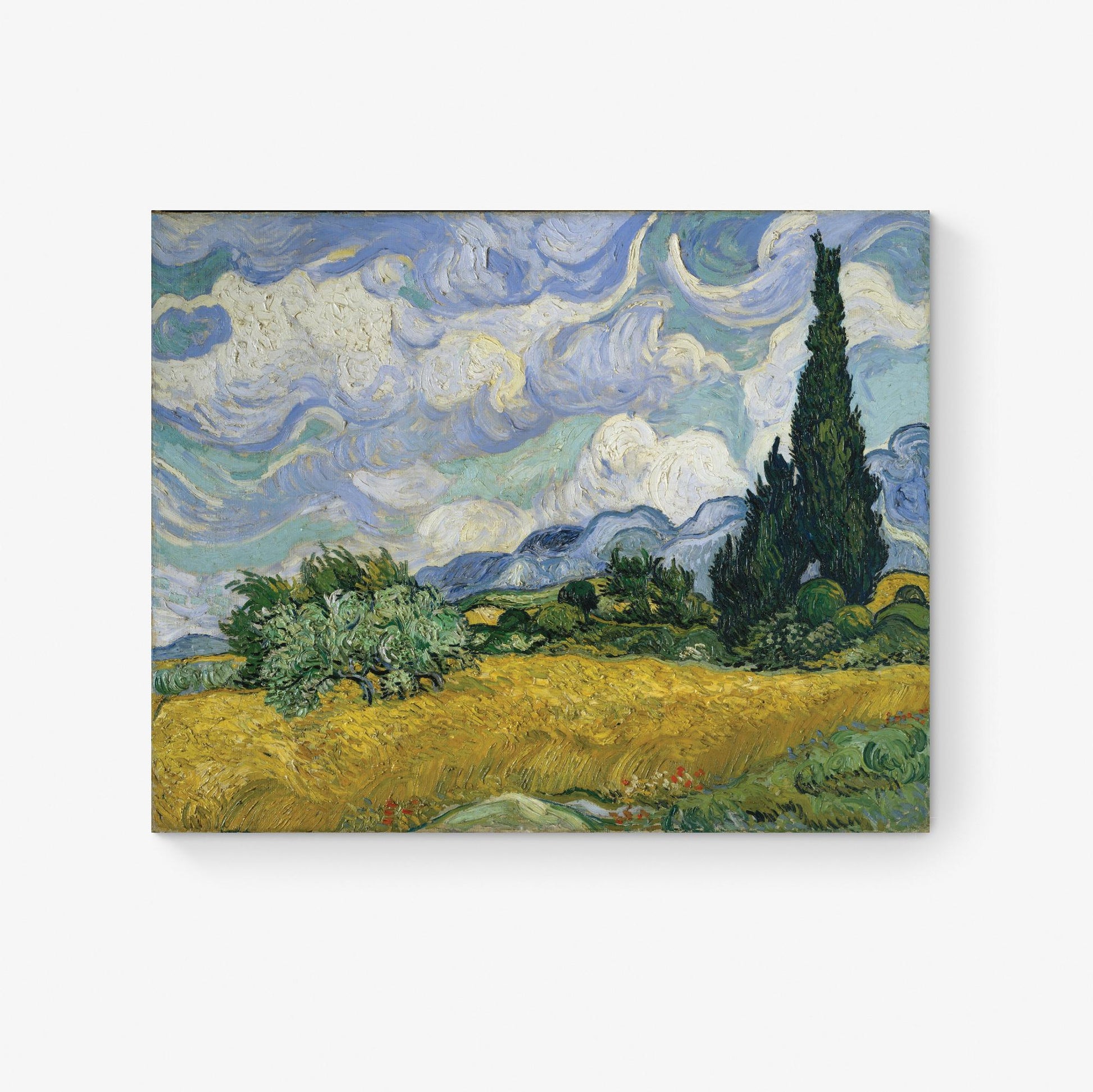 Van Gogh Wheat Field with Cypresses Art Print | Post-Impressionist Landscape Reproduction | Vibrant Fine Art | Home Decor Poster