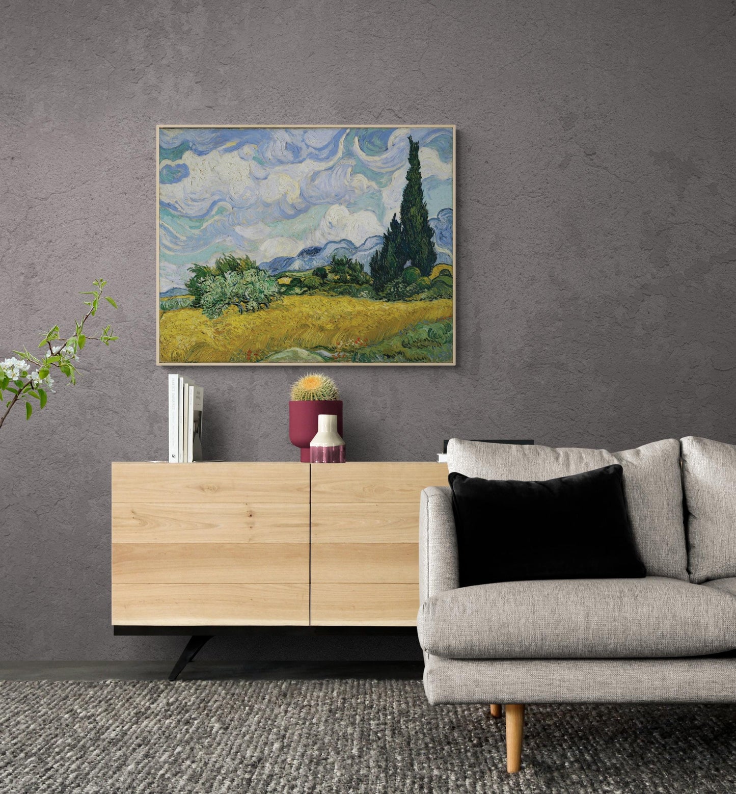 Van Gogh Wheat Field with Cypresses Art Print | Post-Impressionist Landscape Reproduction | Vibrant Fine Art | Home Decor Poster