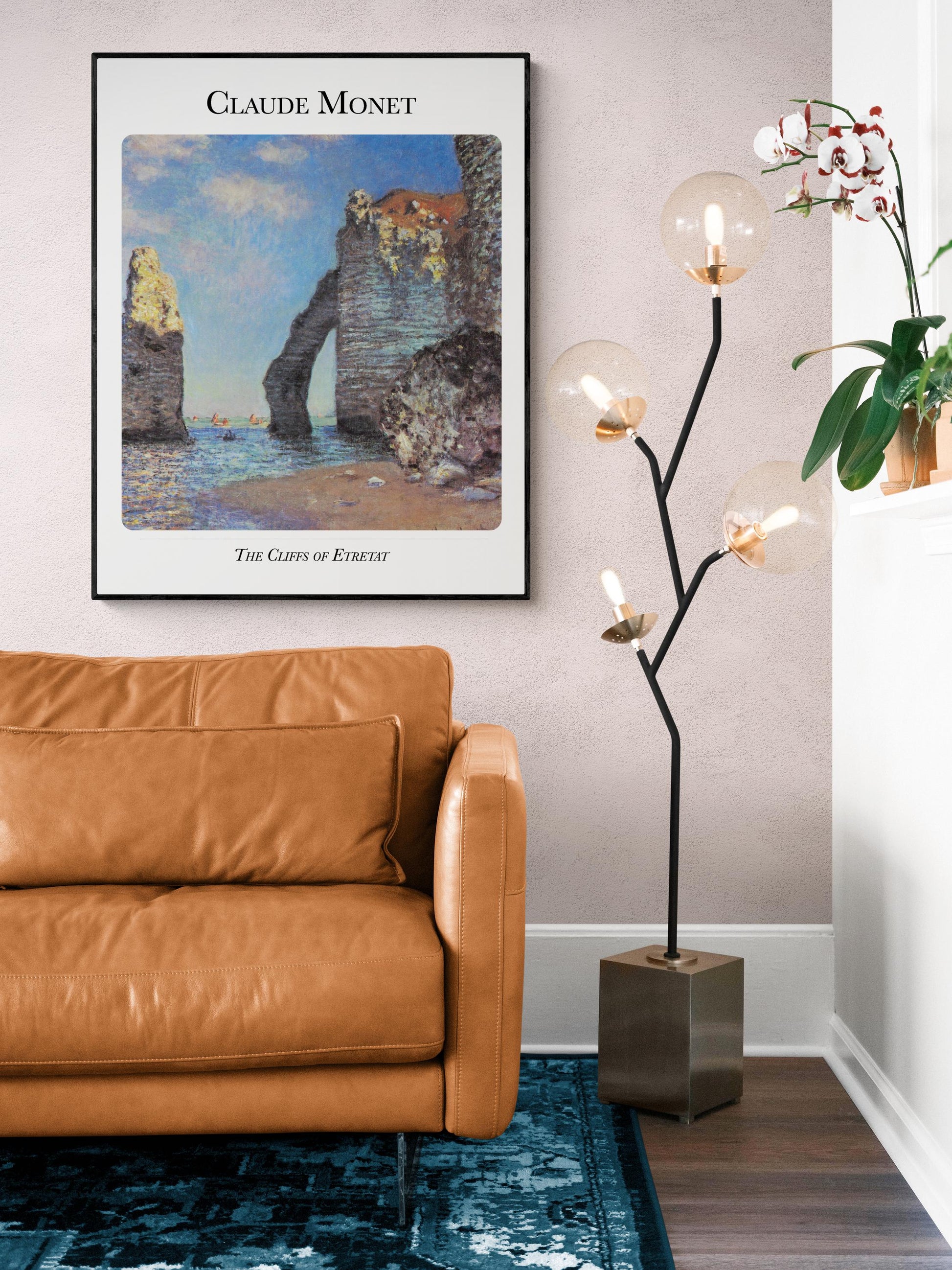 Claude Monet The Cliffs of Étretat Art Print – Impressionist Coastal Landscape Reproduction – Normandy Seascape Wall Art Unframed Fine Decor