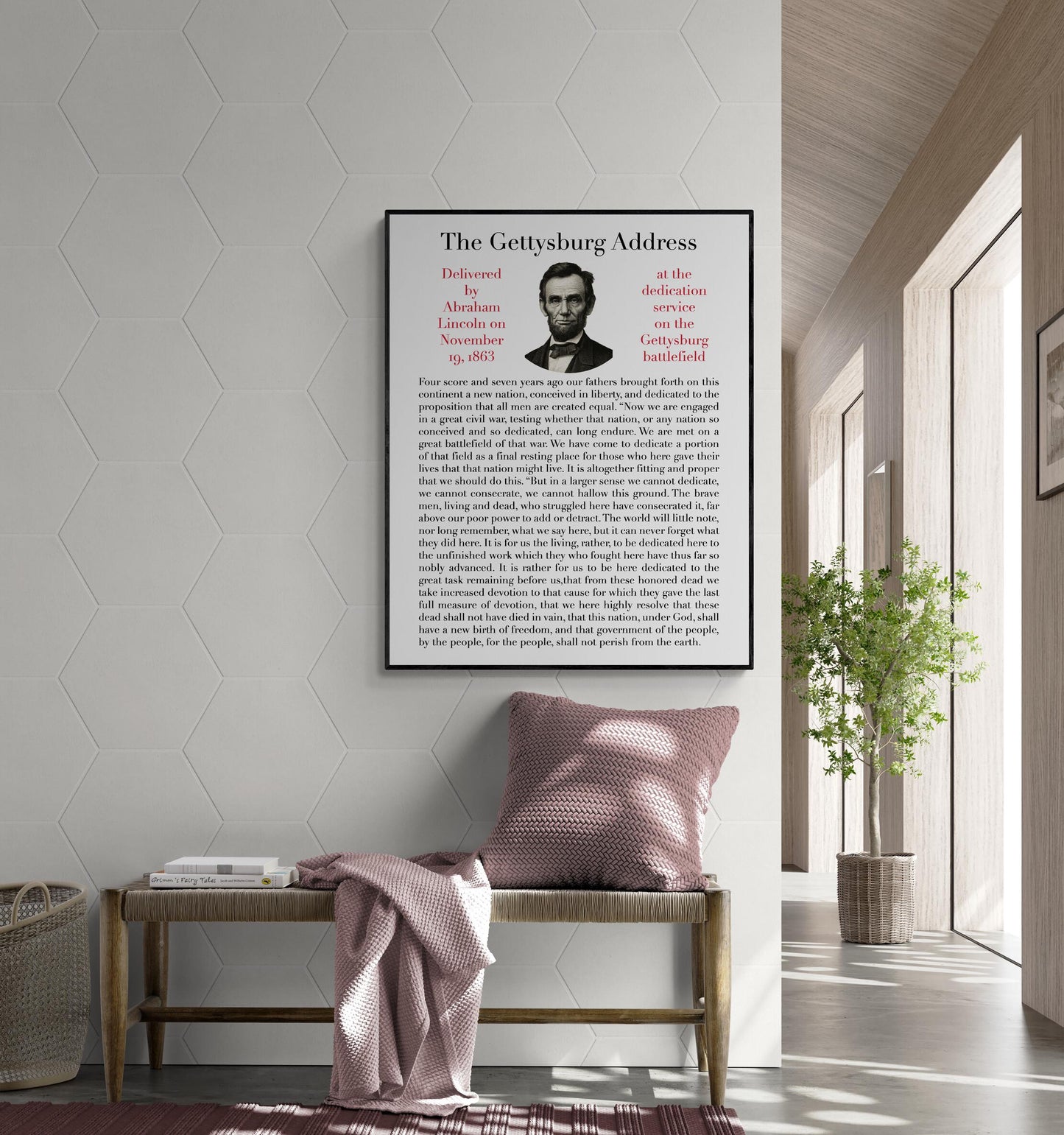 Gettysburg Address Art Print | Abraham Lincoln | Historic Patriotic Quote | United States | American History Poster