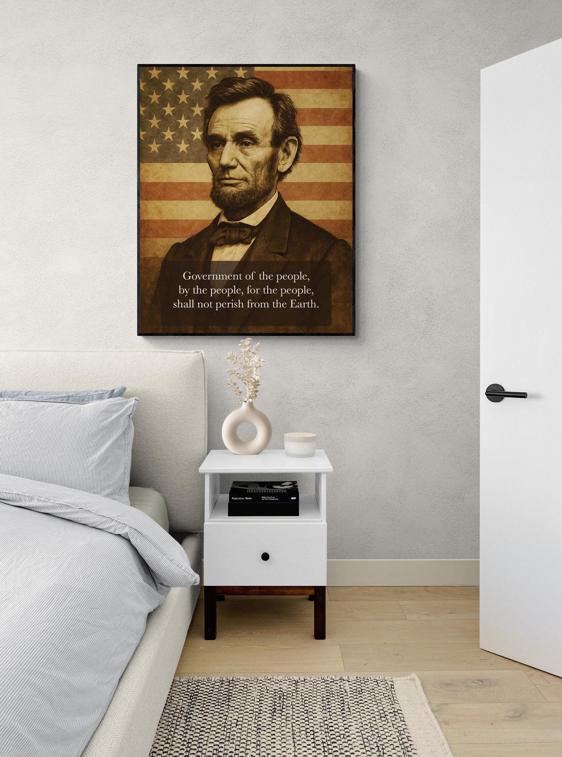 Abraham Lincoln Art Print | Government of the People | Patriotic Wall Artwork | Vintage American History | Home Decor | Poster