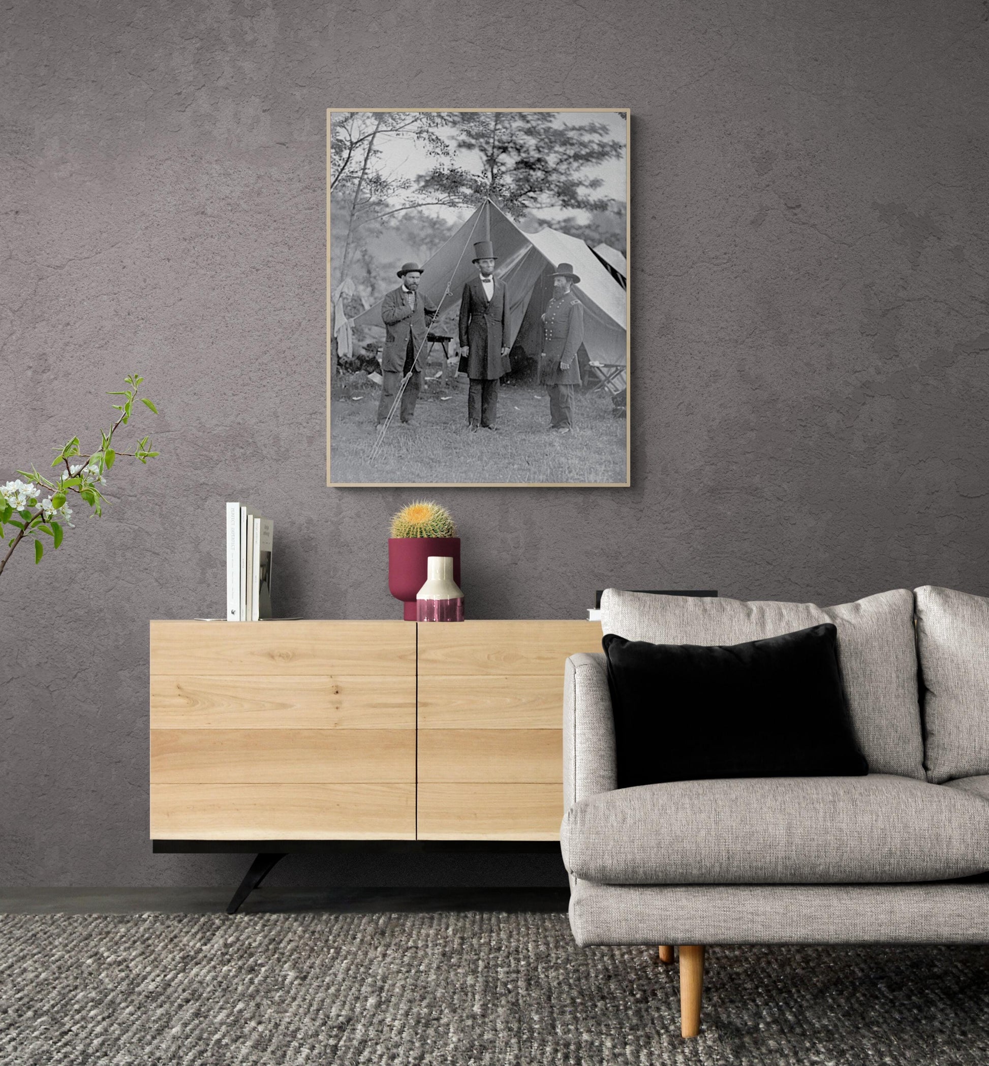 Abraham Lincoln Art Print | Antietam – Civil War Battlefield Photography – Vintage Historical American President home Decor – Poster