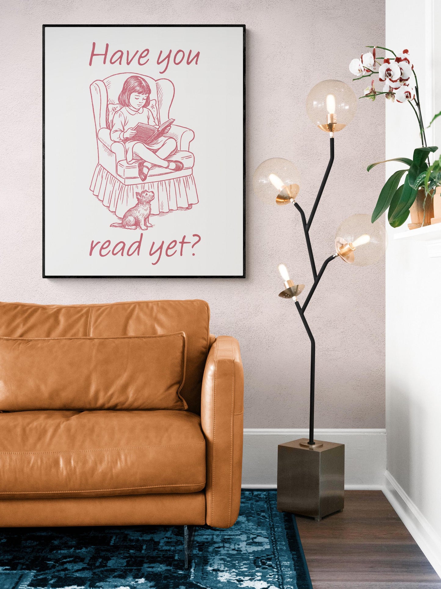 Vintage Book Art Print | Have You Read Yet | Girl Reading With A Puppy | Children's Room | Kids Literary Home Decor | Vintage Nursery Poster