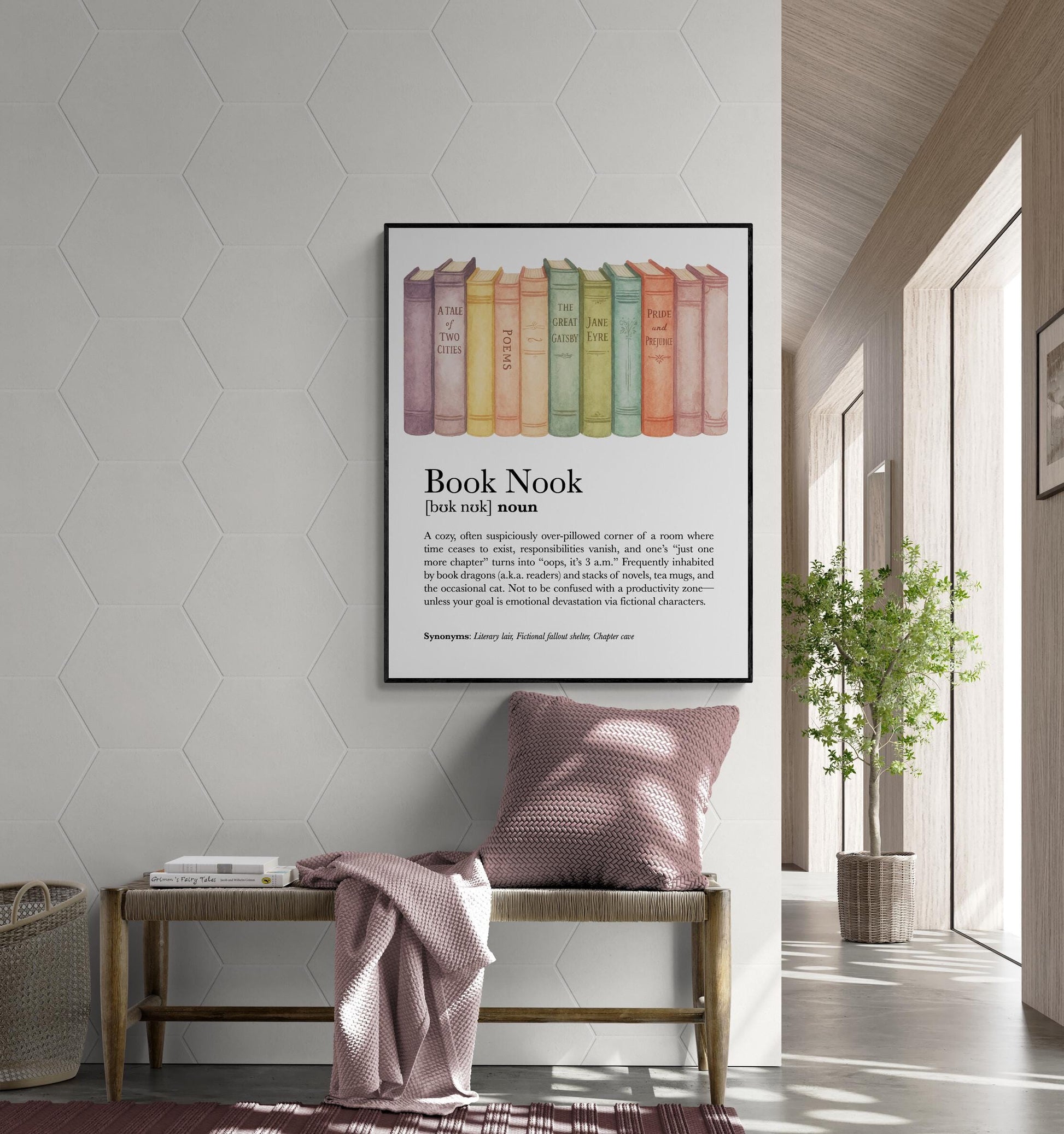 Book Nook Art Print Poster | Literary Inspirational Motivational Reading Poem | Living Room | Home Decor | Poster