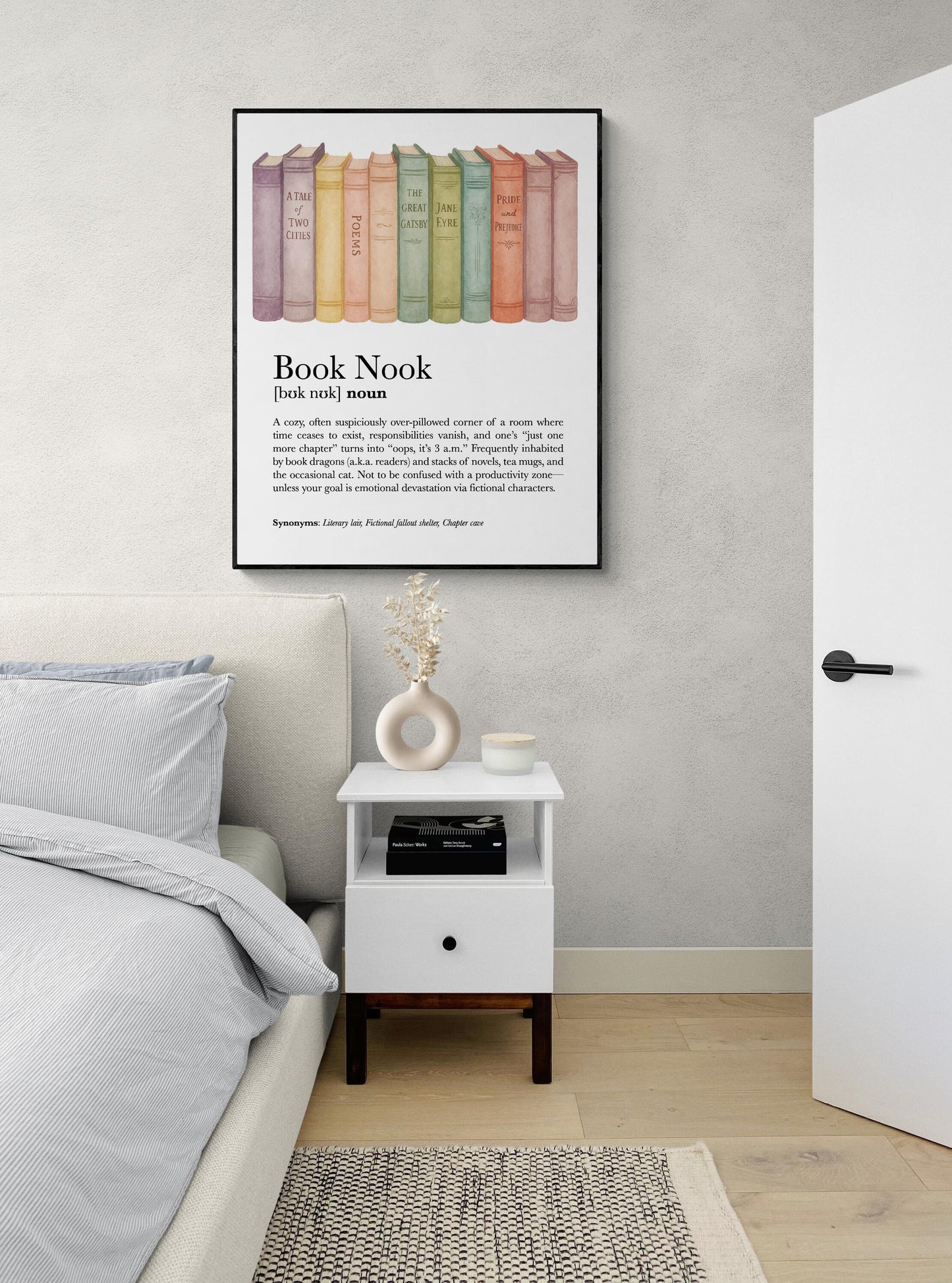 Book Nook Art Print Poster | Literary Inspirational Motivational Reading Poem | Living Room | Home Decor | Poster