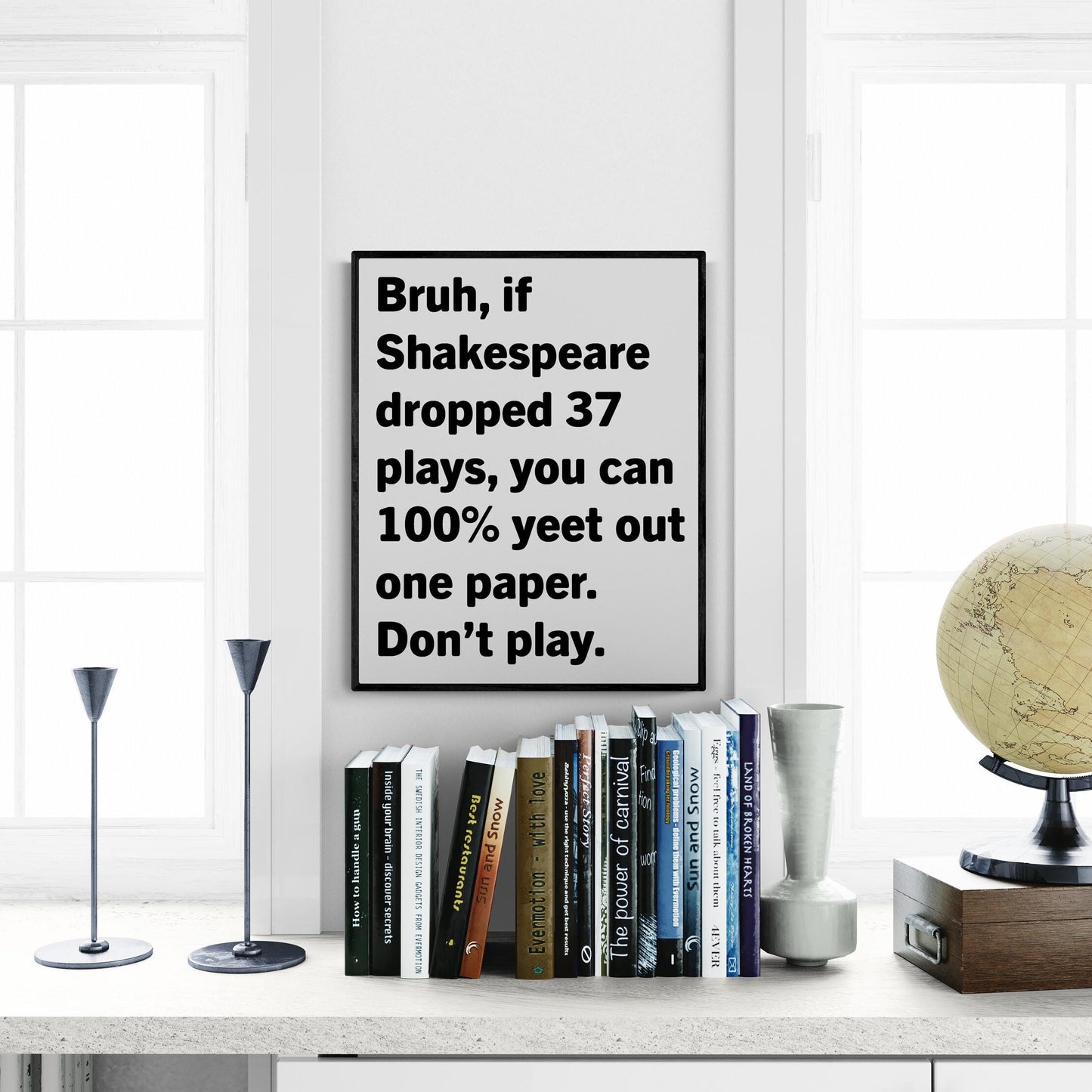 Shakespeare Art Print Poster | Gen Z English Classroom | School Teacher | Literature | Literary Book | Inspirational | Motivational