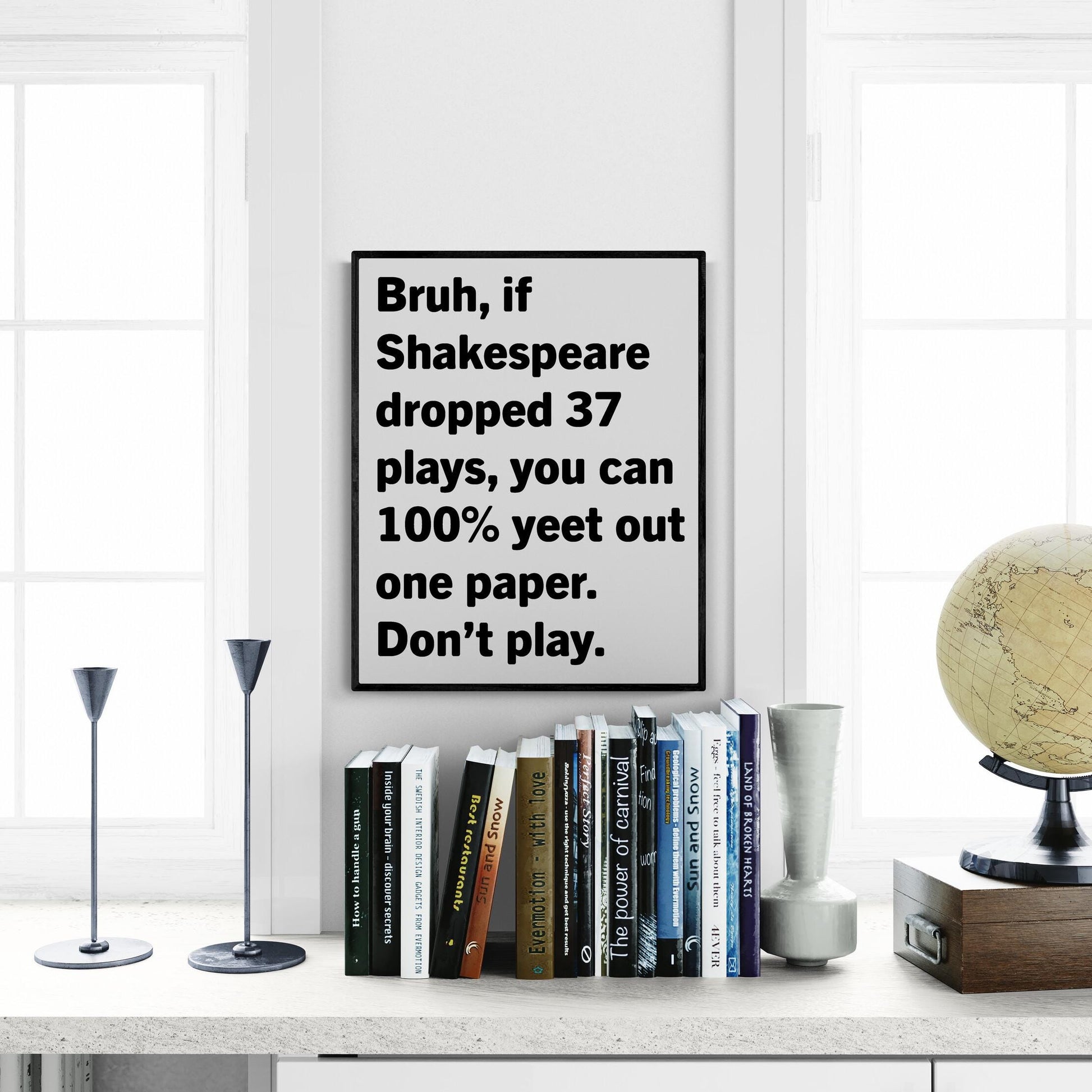 Shakespeare Art Print Poster | Gen Z English Classroom | School Teacher | Literature | Literary Book | Inspirational | Motivational