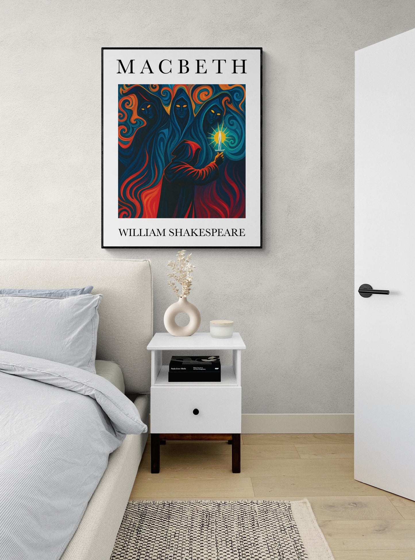 Shakespeare Art Print Poster | Macbeth Meets The Witches | Living Room | Literature Literary Book | Inspirational Motivational | Home Decor