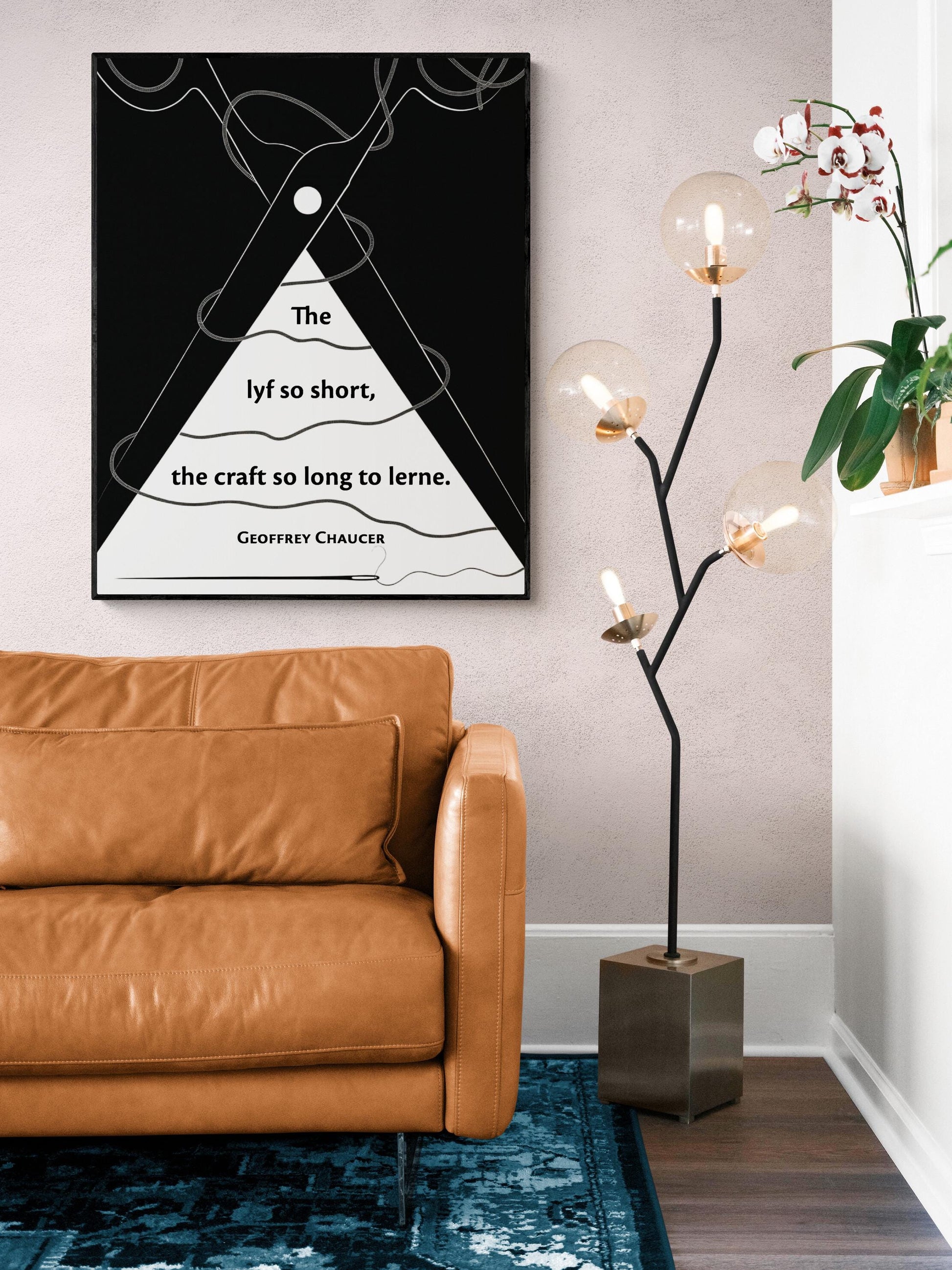 Geoffrey Chaucer Quote Art Print The lyf so short, the craft so long to lerne | Literary Poetry Wall Art | Inspirational Living Room Poster