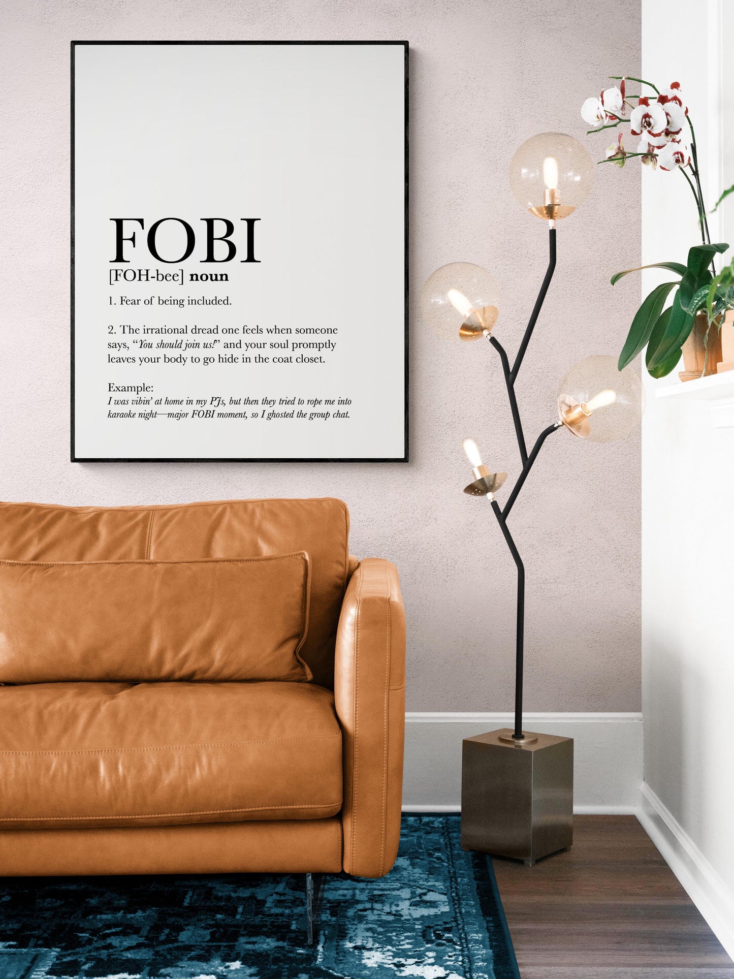 Funny Dictionary Quote Art Print – FOBI Definition – Motivational Introvert Home Decor – Inspirational Living Room – Poster