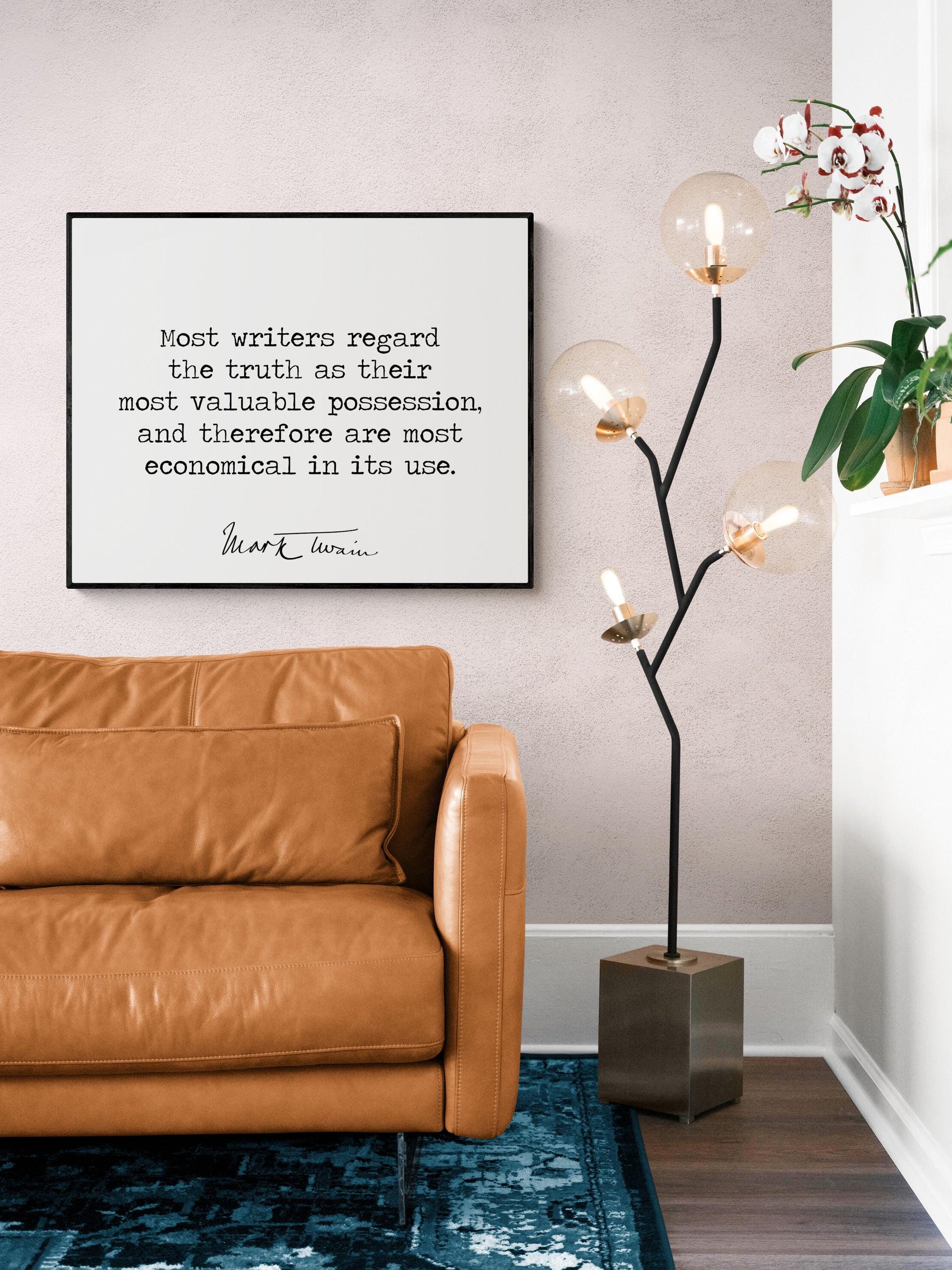 Most Writers Regard The Truth | Mark Twain Quote | Motivational | Book Page | Literary Home Decor | Living Room | Typography Art Print