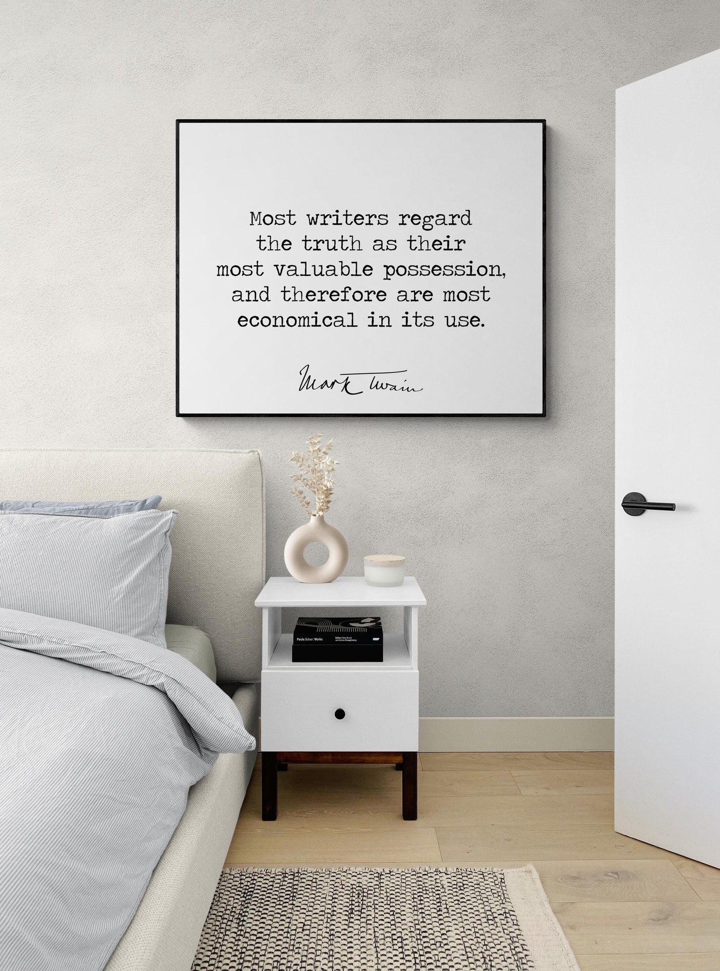 Most Writers Regard The Truth | Mark Twain Quote | Motivational | Book Page | Literary Home Decor | Living Room | Typography Art Print