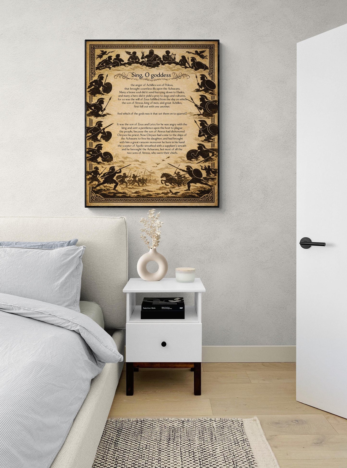 Iliad Art Print | Sing O Goddess The Anger Of Achilles | Homer Poem | Ancient Greece | Literary Home Decor | Poster