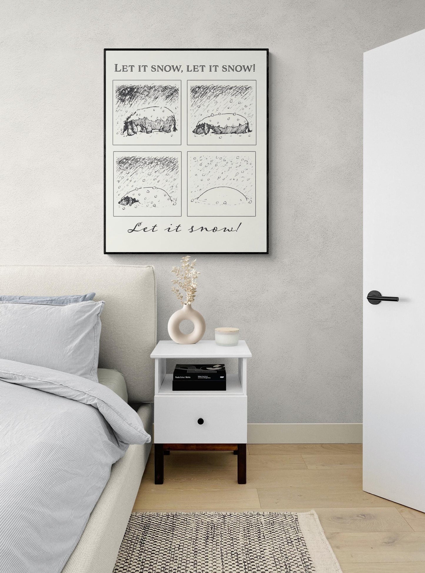 Let It Snow Eeyore Art Print | Winnie-the-Pooh | AA Milne | Children's Home Decor | Winter Poster