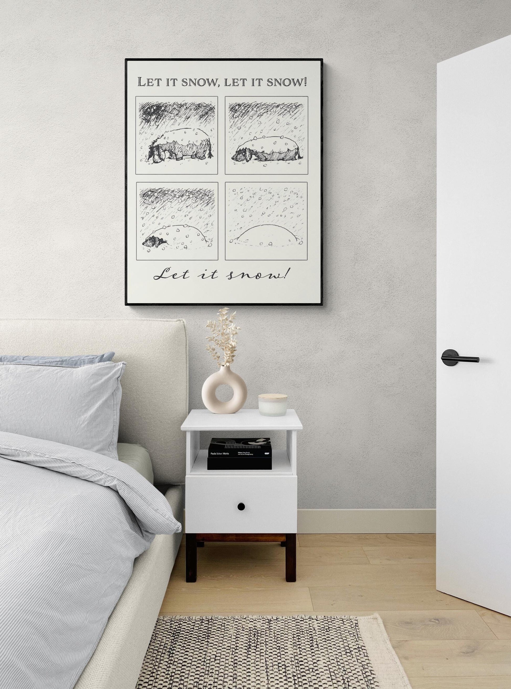 Let It Snow Eeyore Art Print | Winnie-the-Pooh | AA Milne | Children's Home Decor | Winter Poster