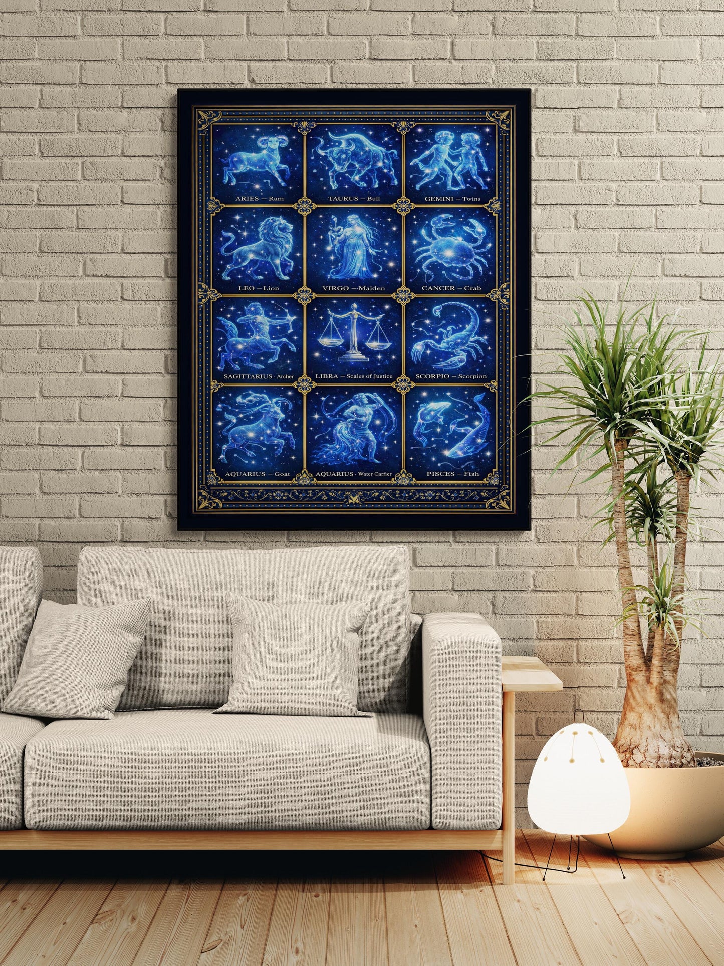 Zodiac Constellations Art Print | Astrology Home Decor | Inspirational | Space Astronomy | Poster