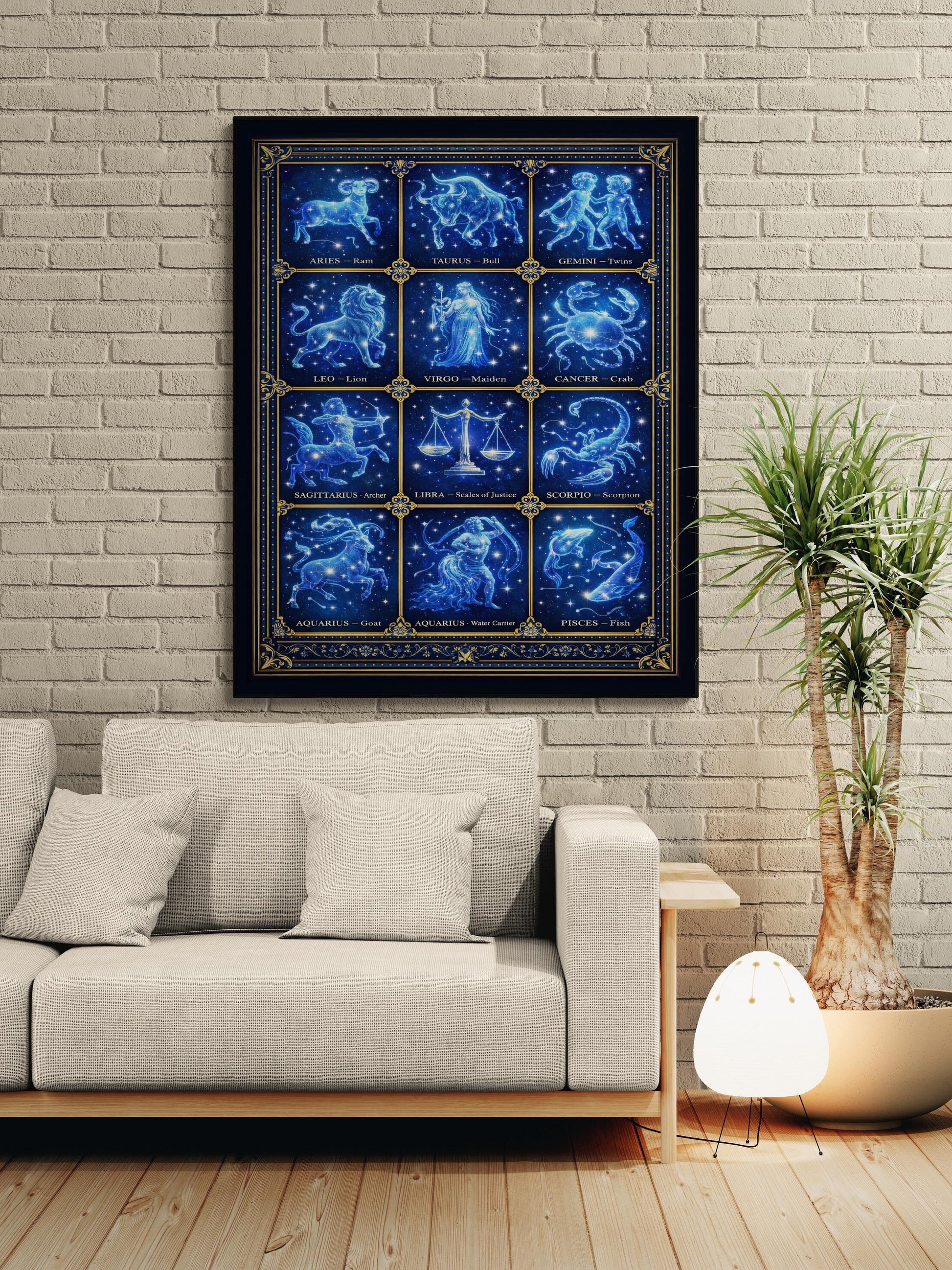 Zodiac Constellations Art Print | Astrology Home Decor | Inspirational | Space Astronomy | Poster