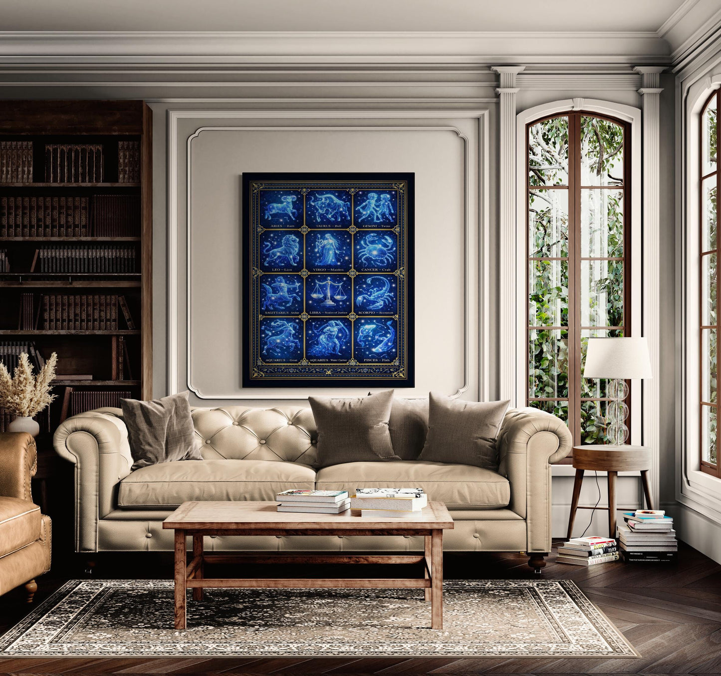 Zodiac Constellations Art Print | Astrology Home Decor | Inspirational | Space Astronomy | Poster