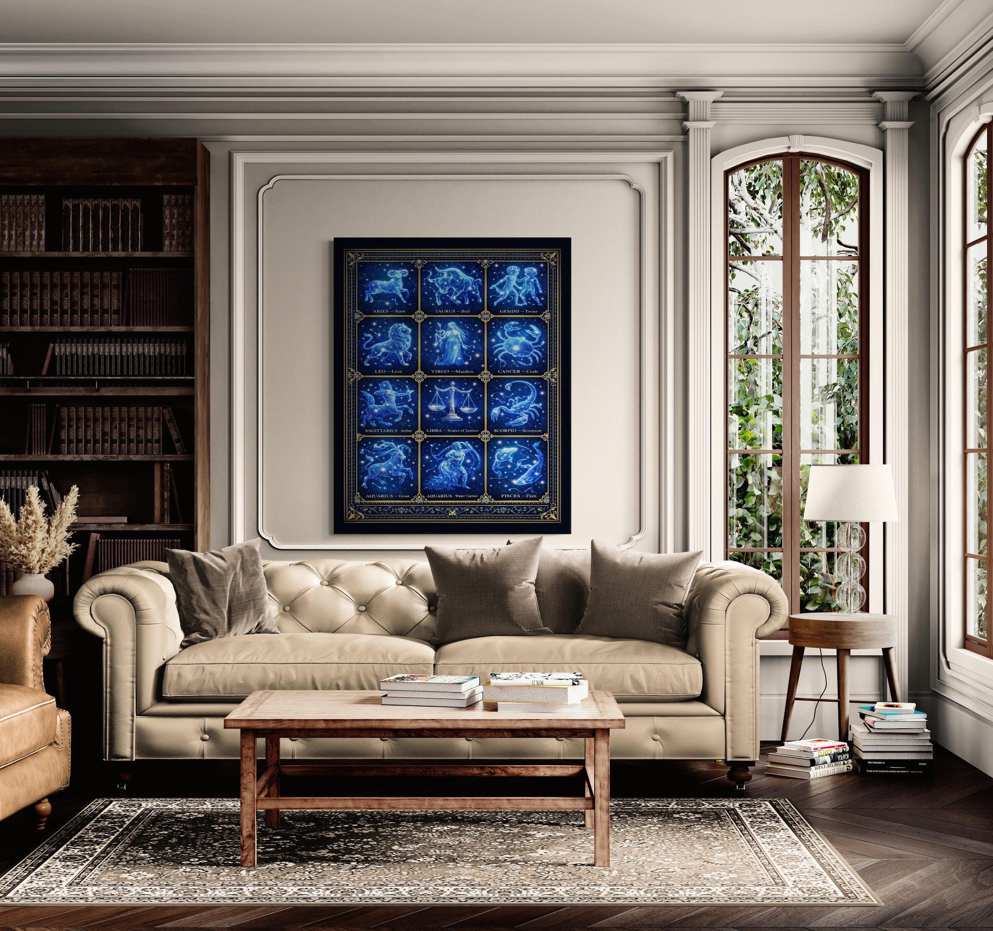 Zodiac Constellations Art Print | Astrology Home Decor | Inspirational | Space Astronomy | Poster