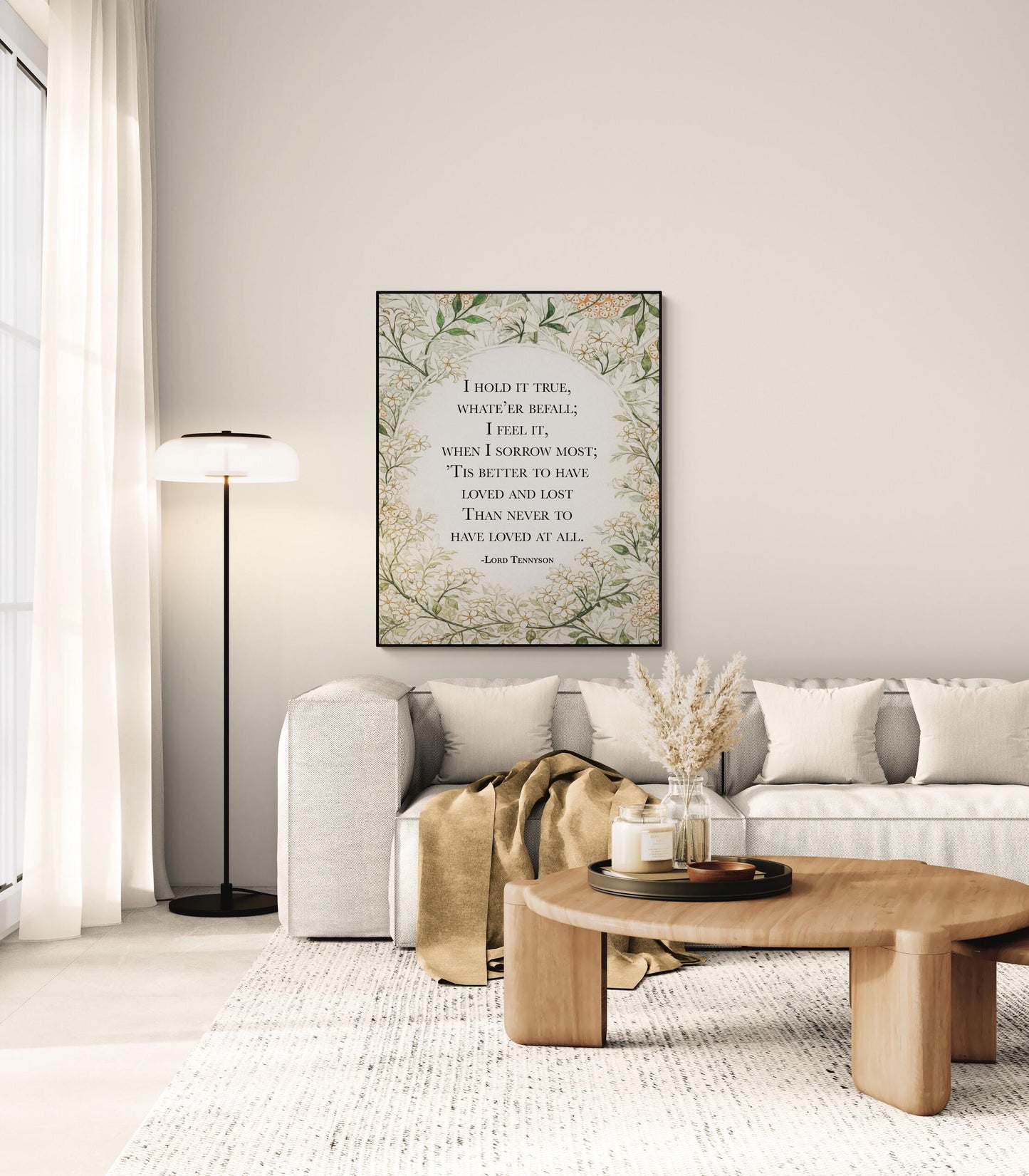 Remembrance Art Print | Lord Tennyson | Better To Have Loved And Lost | William Morris Home Decor | Floral Literary Poster