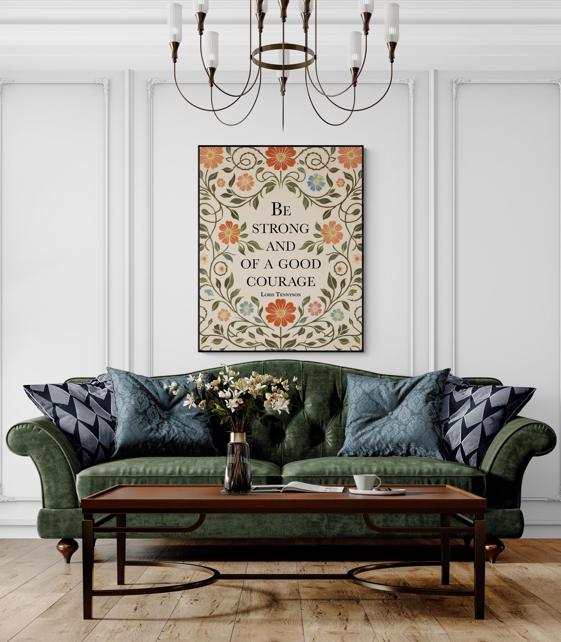 Remembrance Art Print | Lord Tennyson | Better To Have Loved And Lost | William Morris Home Decor | Floral Literary Poster