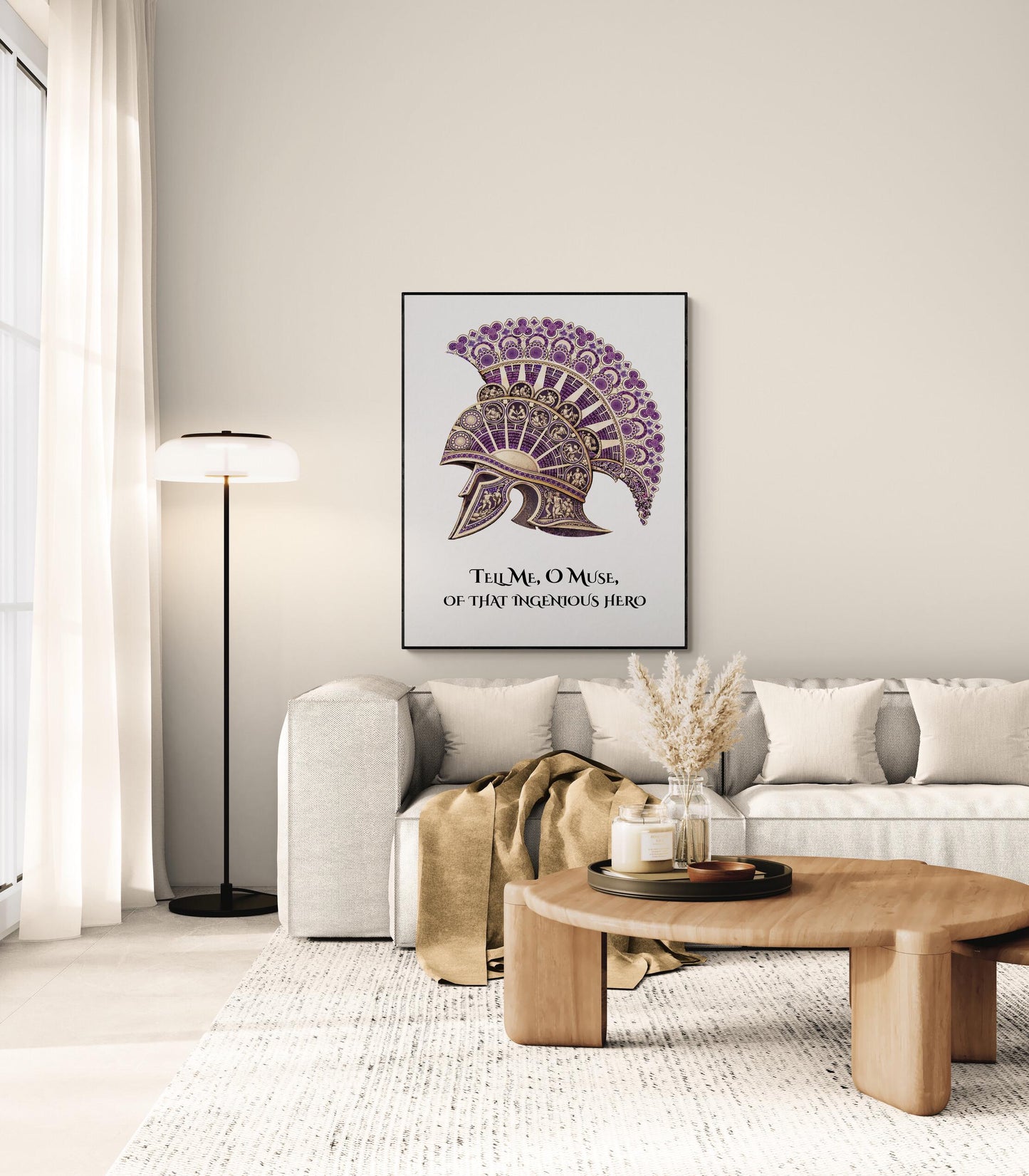 Odyssey Art Print | Tell Me O Muse Of That Ingenious hero | Homer Poem | Ancient Greek Helmet | Literary Home Decor | Classical Poster