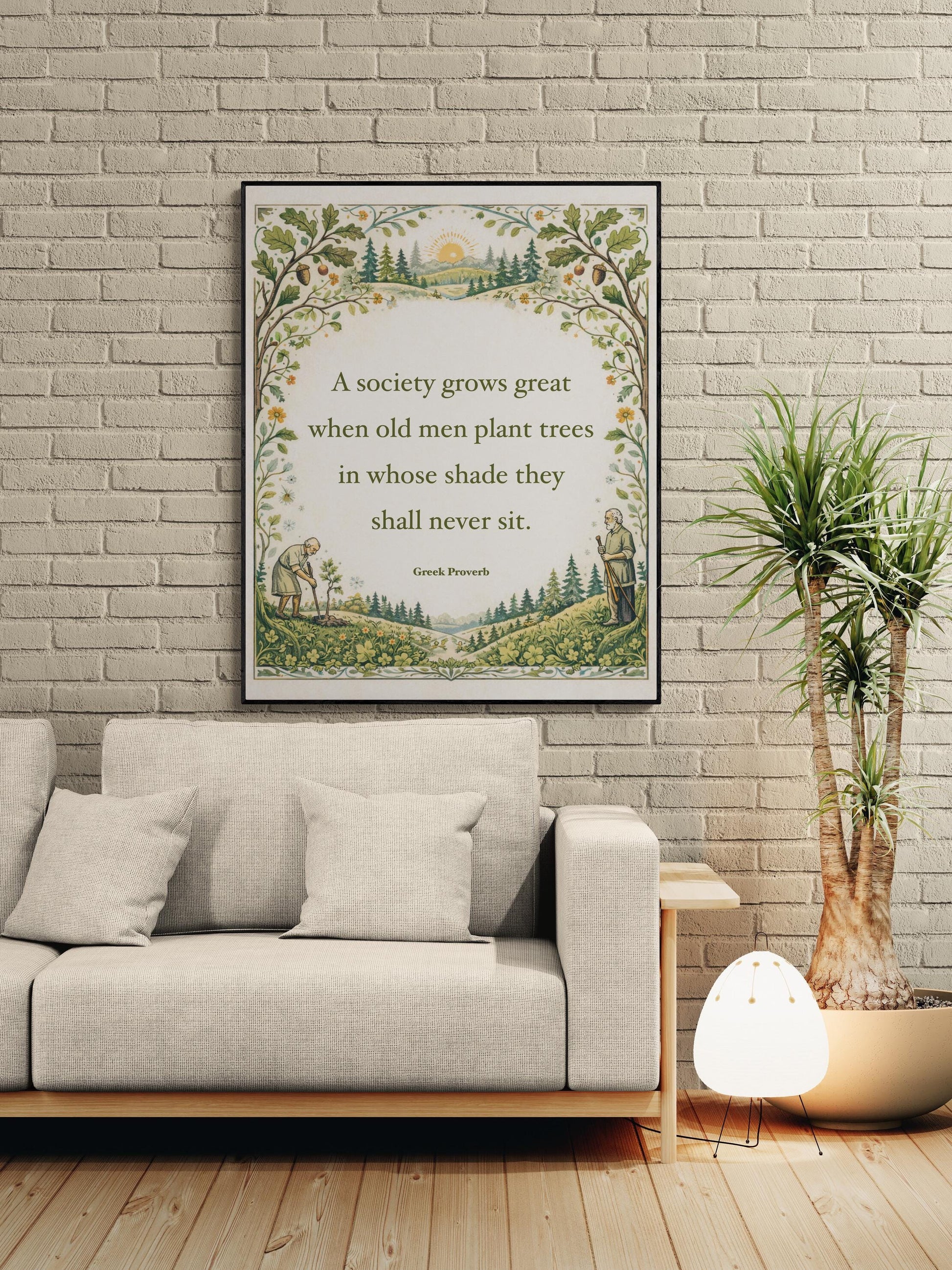 Society Grows Art Print | Home Decor Greek Proverb | Literary | Inspirational | Poster
